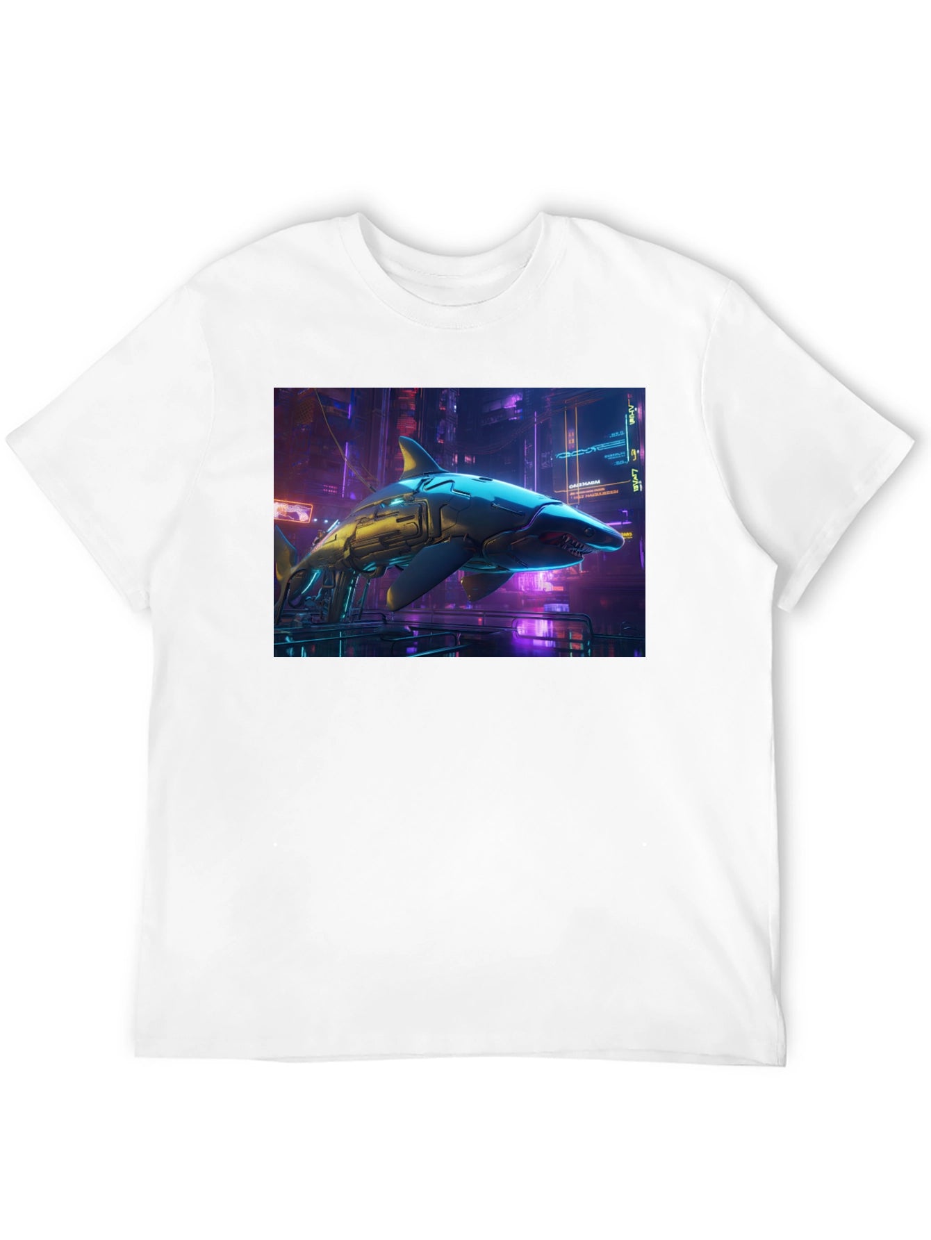 Cyberpunk Shark Graphic T-Shirt