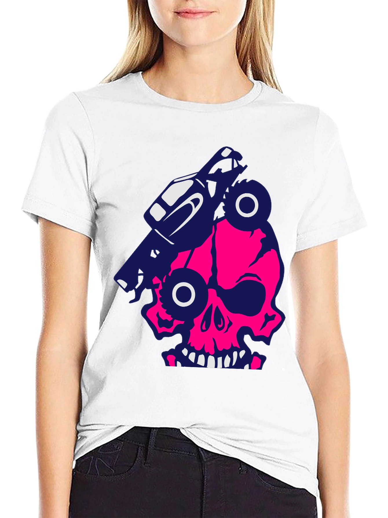 Skull Monster Truck Graphic Tee - Bold Style