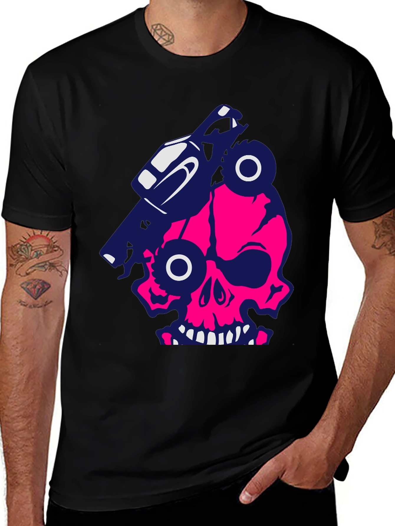 Skull Monster Truck Graphic Tee - Bold Style