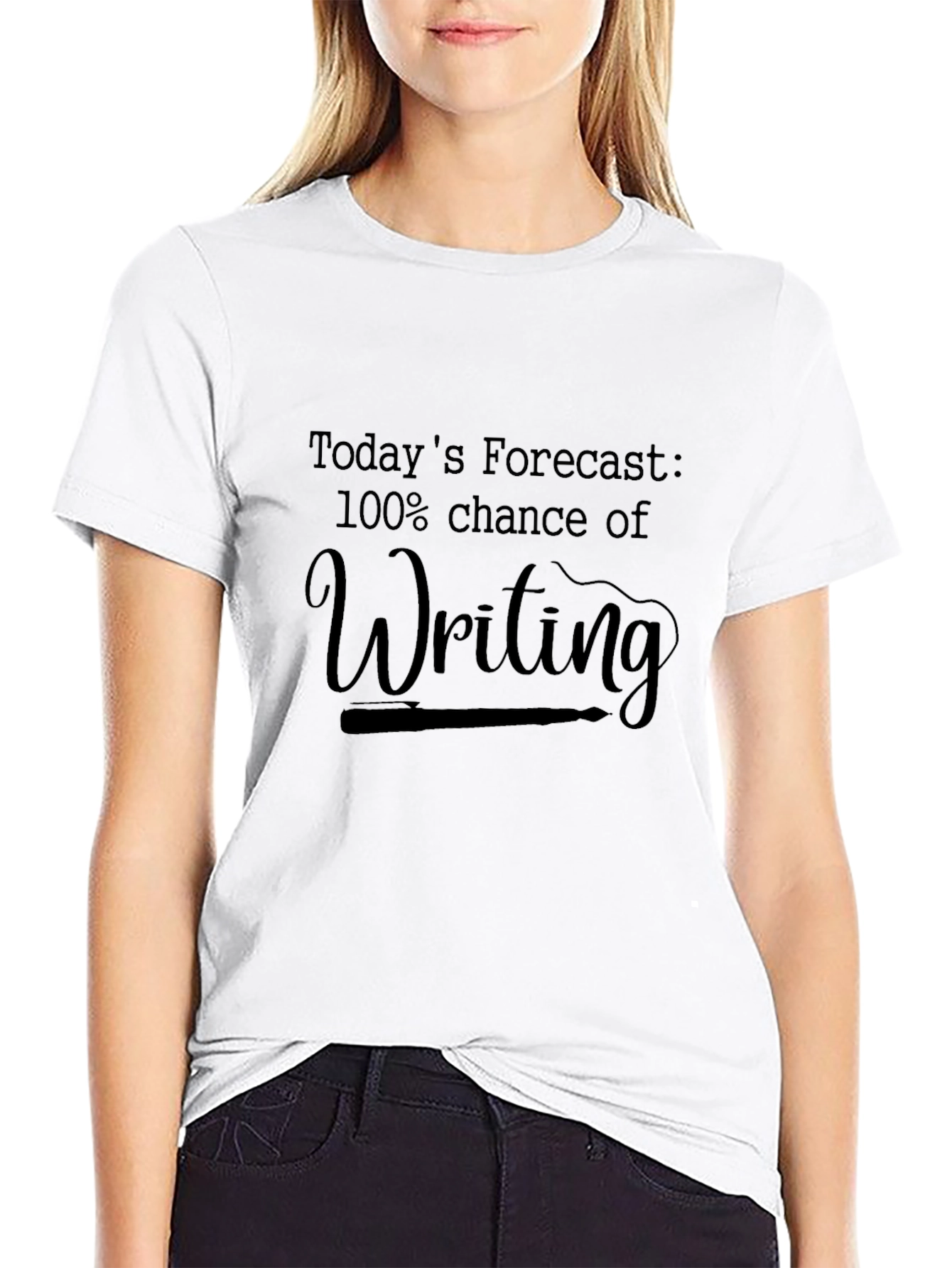 Funny Writer T-Shirt - 100% Chance of Writing