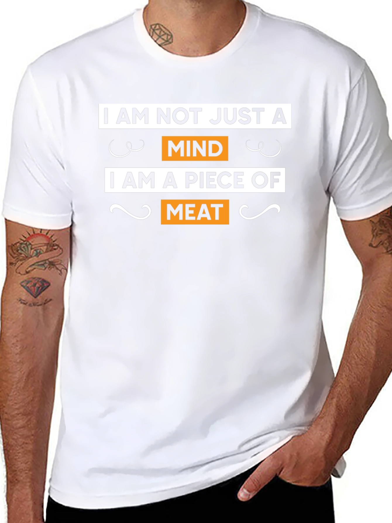 Humorous Mind & Meat Black Graphic T-Shirt