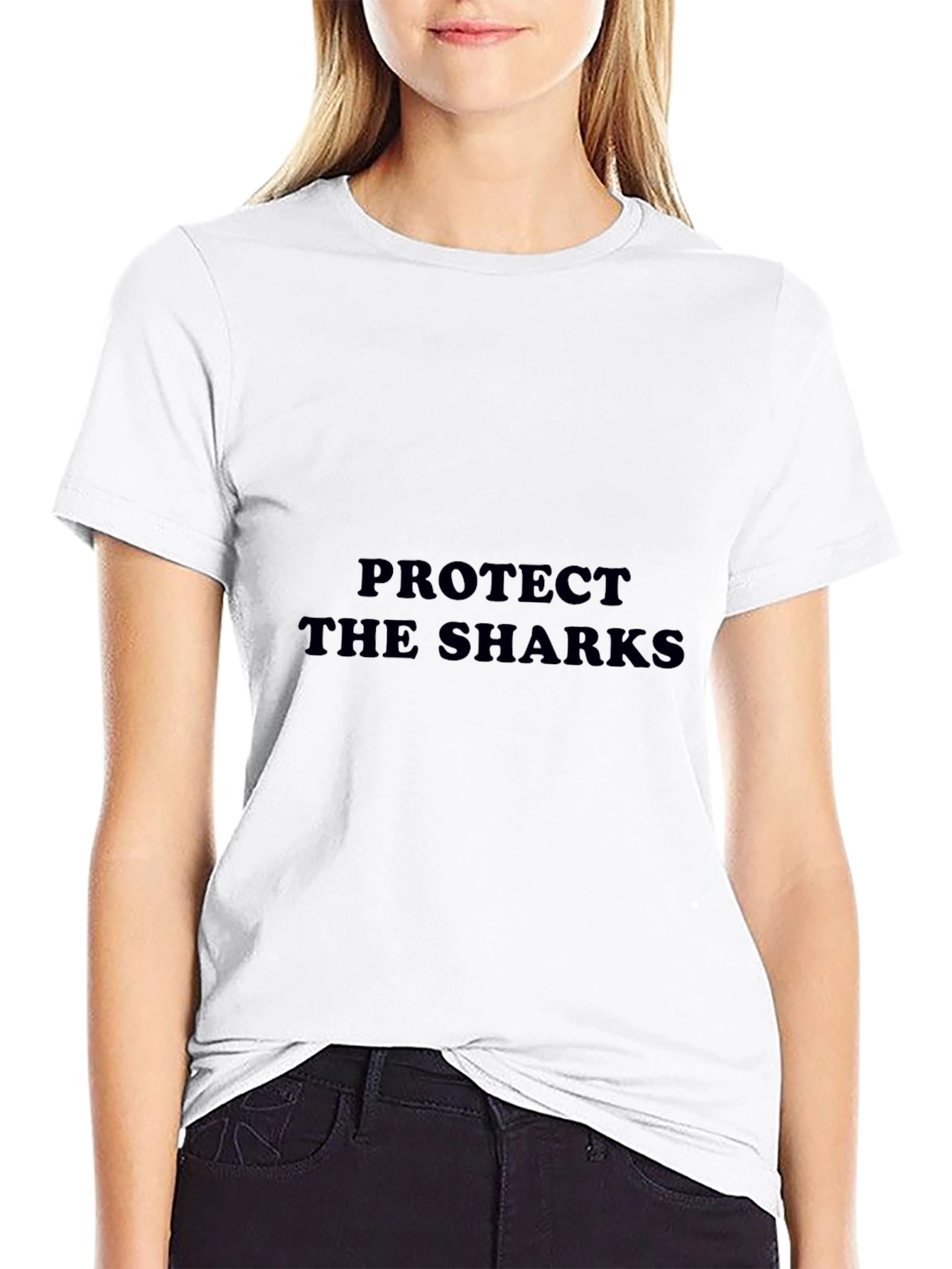 Protect the Sharks Black Cotton T-Shirt