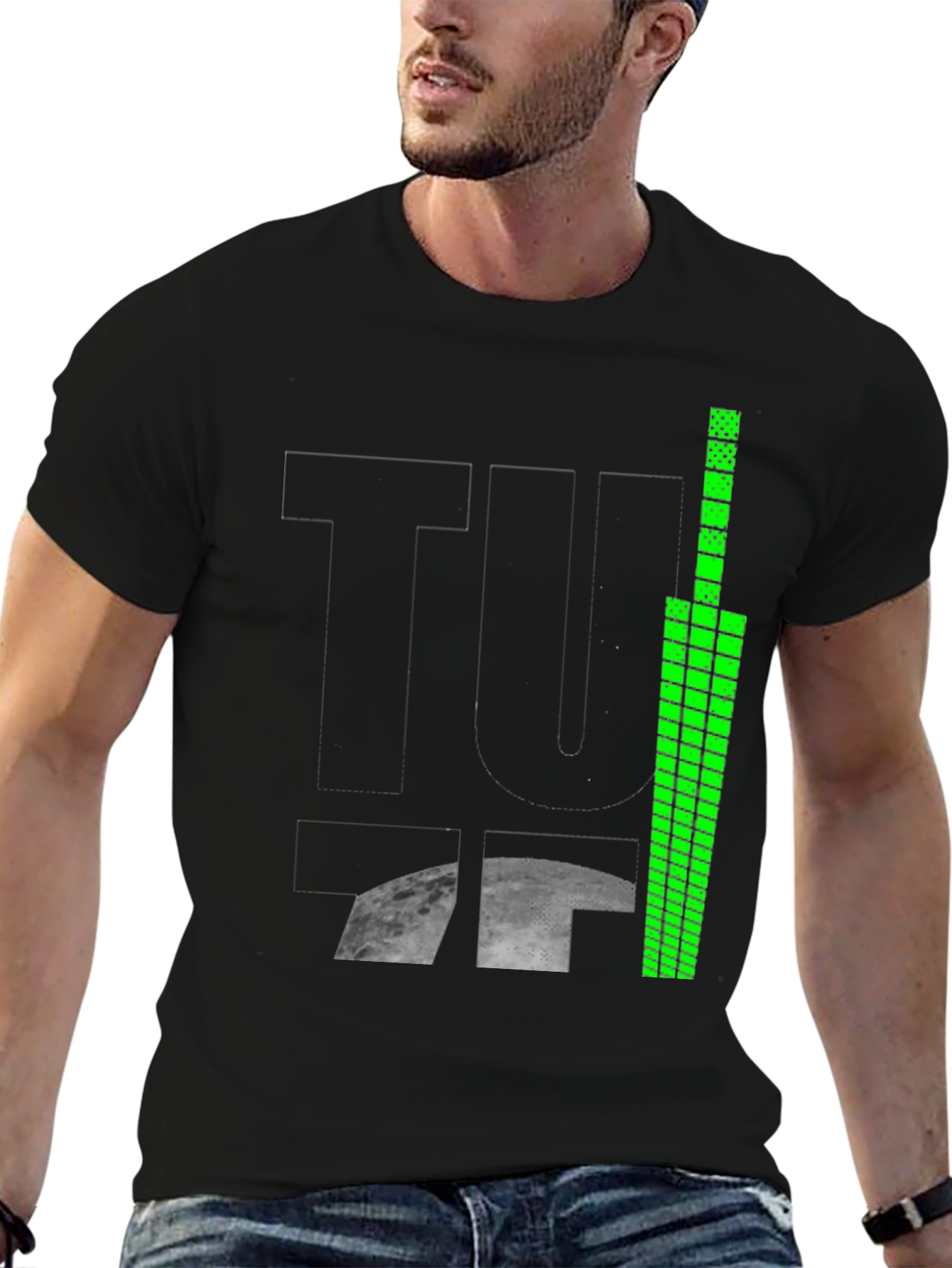 Tuff Moon Graphic Tee - Black Cotton Blend