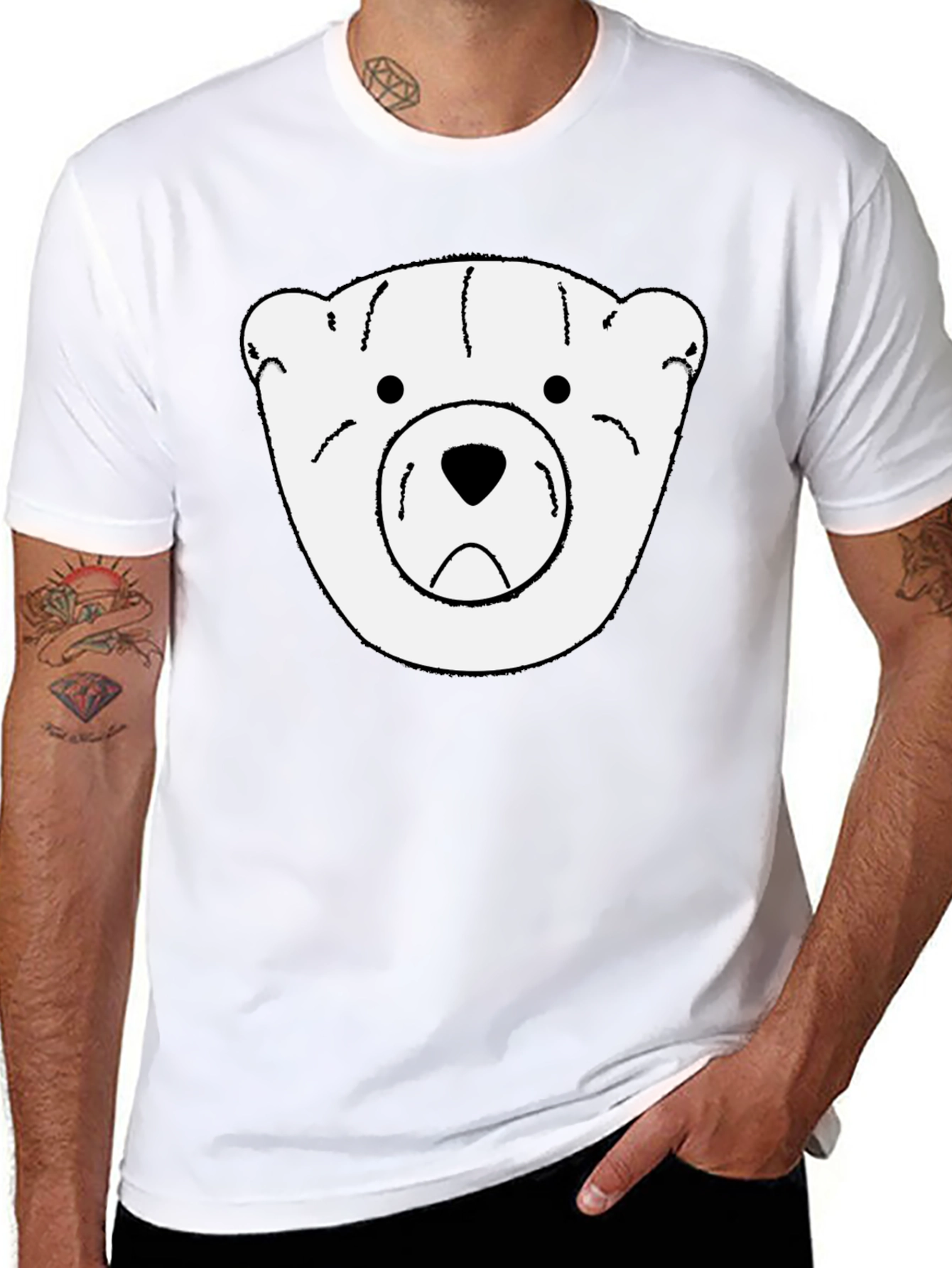 Bear Graphic Black T-Shirt - Soft & Stylish