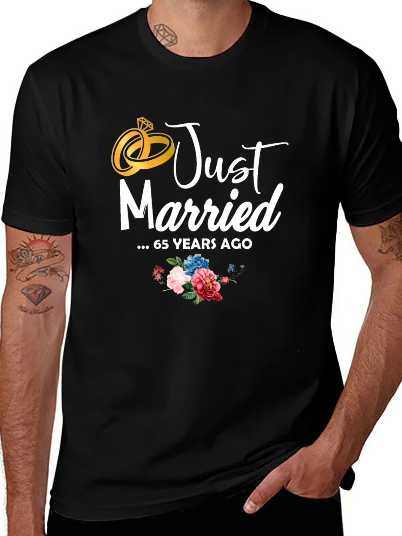Just Married 65 Years Ago Anniversary T-Shirt