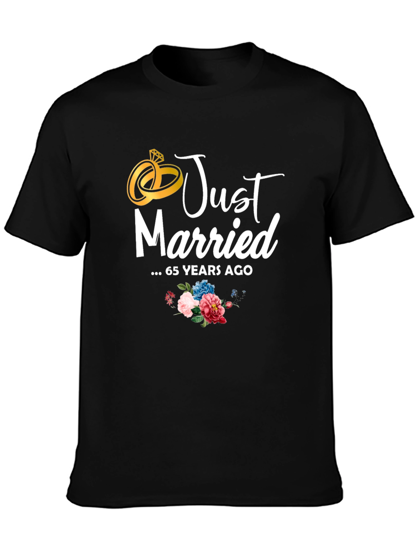Just Married 65 Years Ago Anniversary T-Shirt