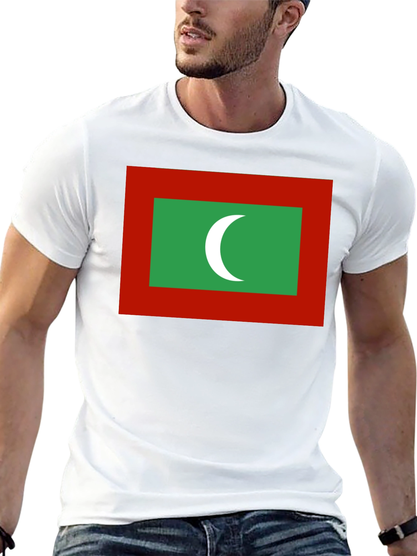 Maldives Flag T-Shirt - Black Cotton Tee