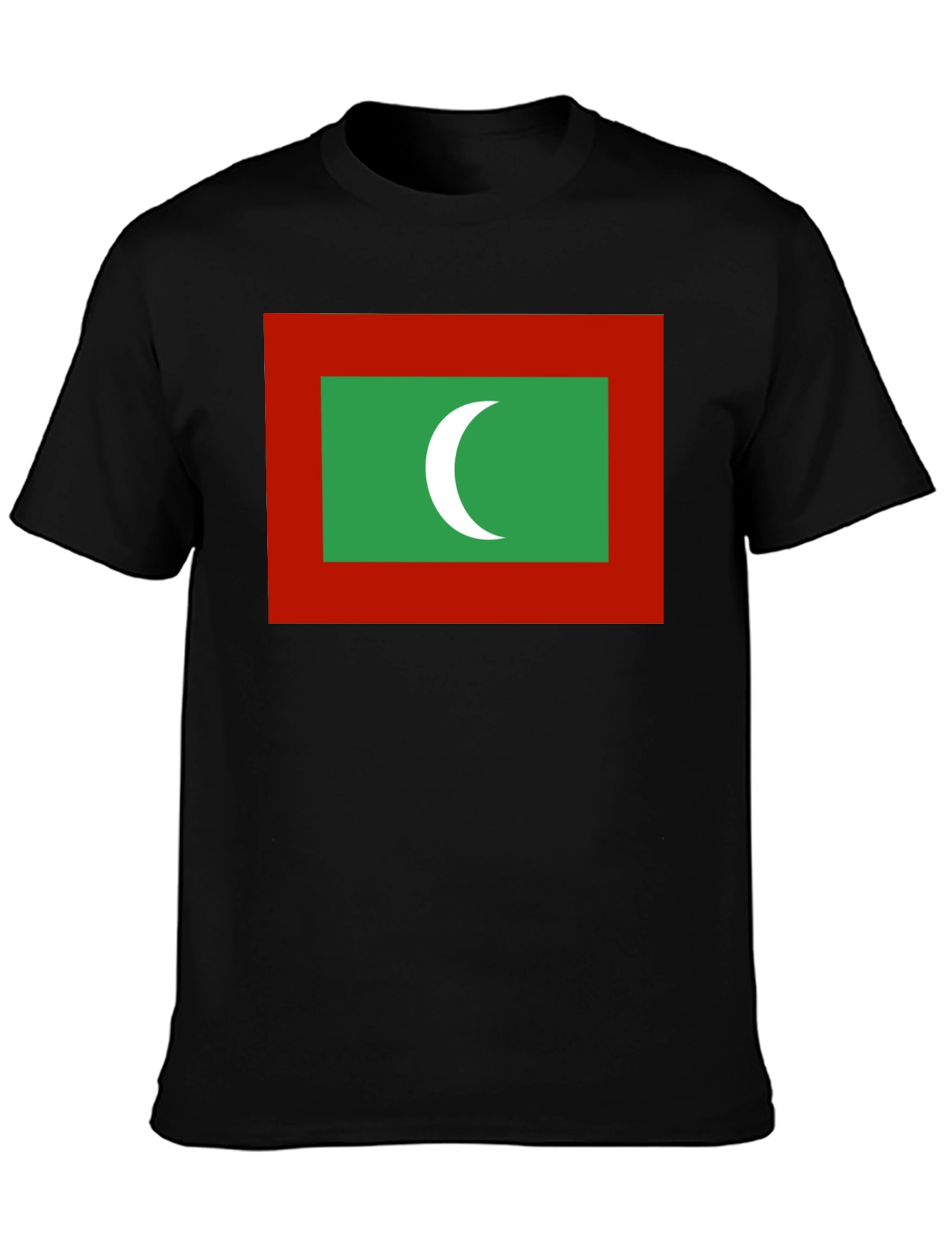 Maldives Flag T-Shirt - Black Cotton Tee