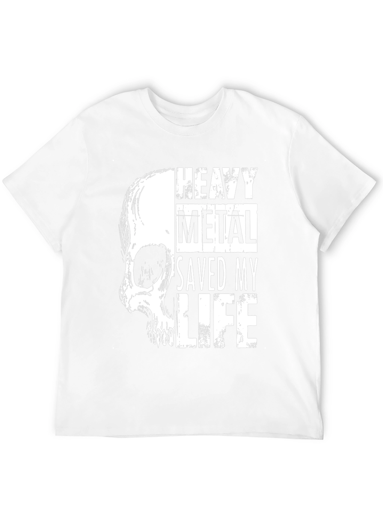 Heavy Metal Saved My Life Skull Graphic Tee