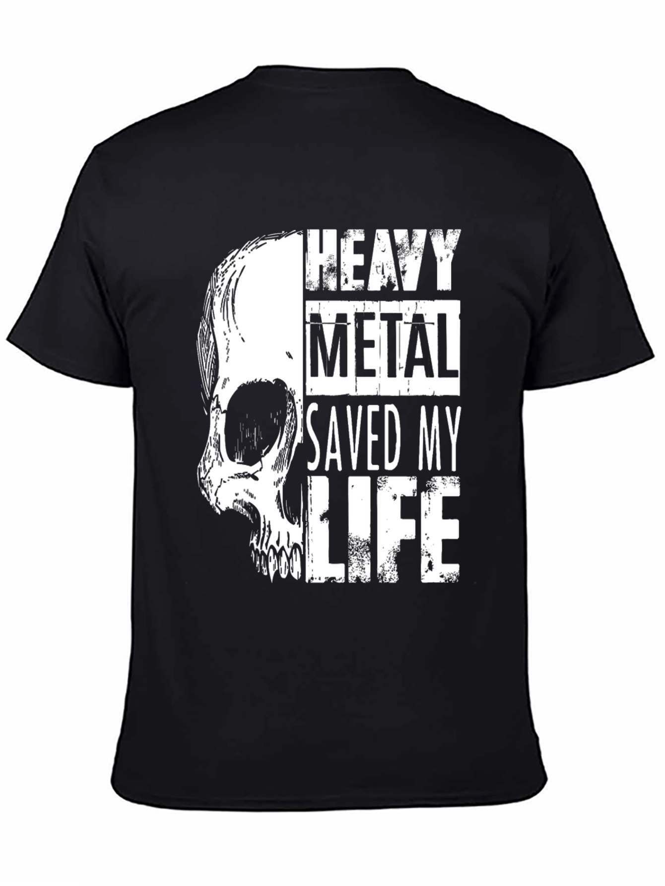 Heavy Metal Saved My Life Skull Graphic Tee