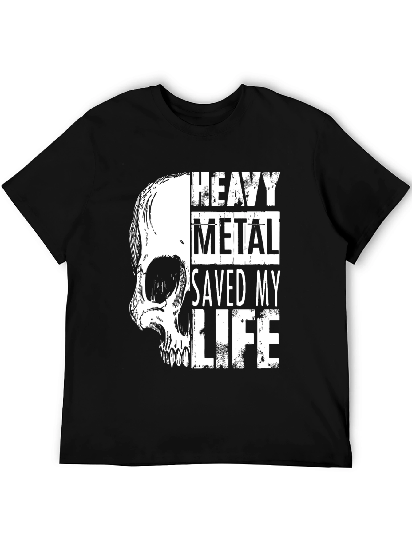Heavy Metal Saved My Life Skull Graphic Tee