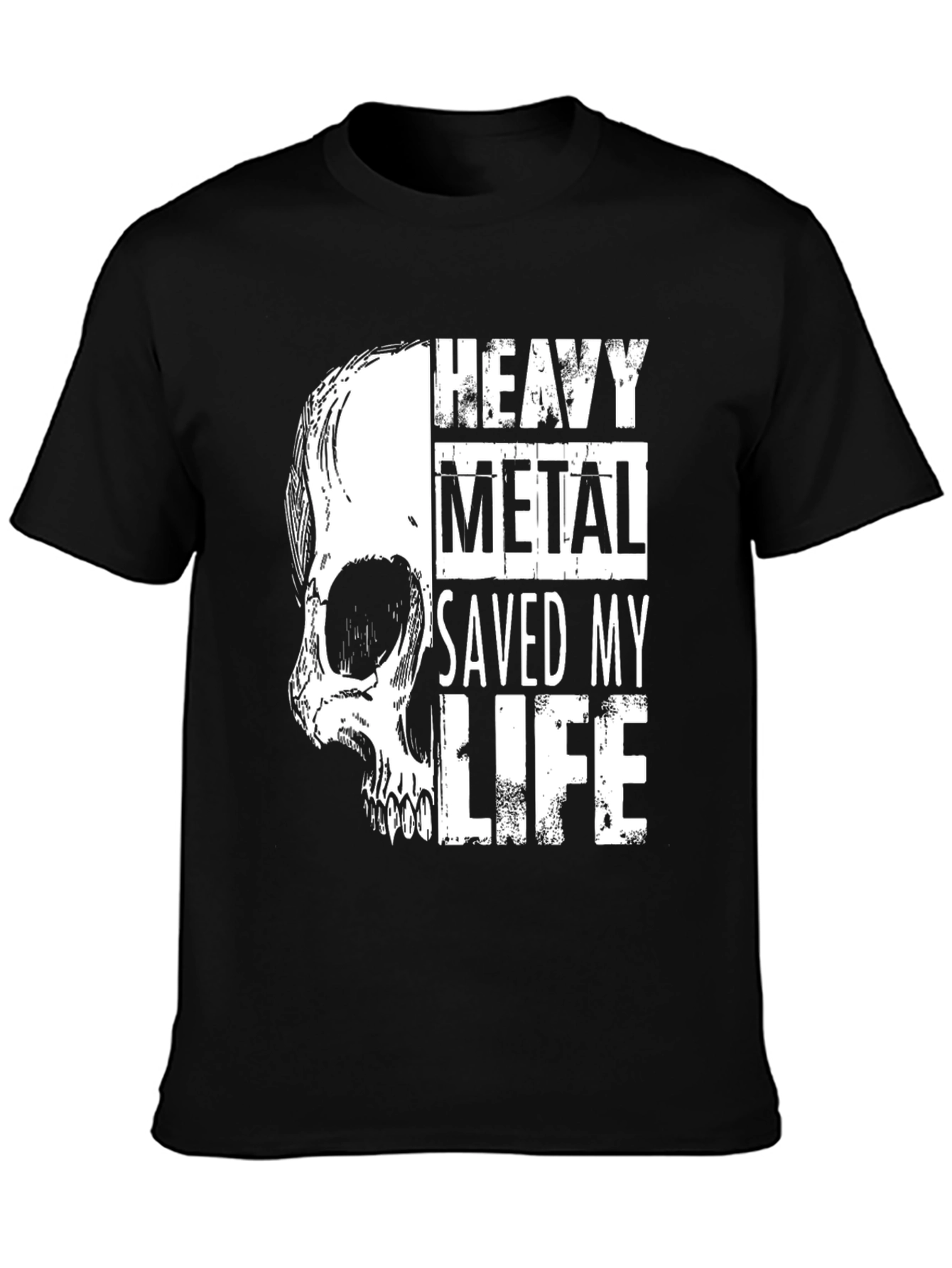 Heavy Metal Saved My Life Skull Graphic Tee