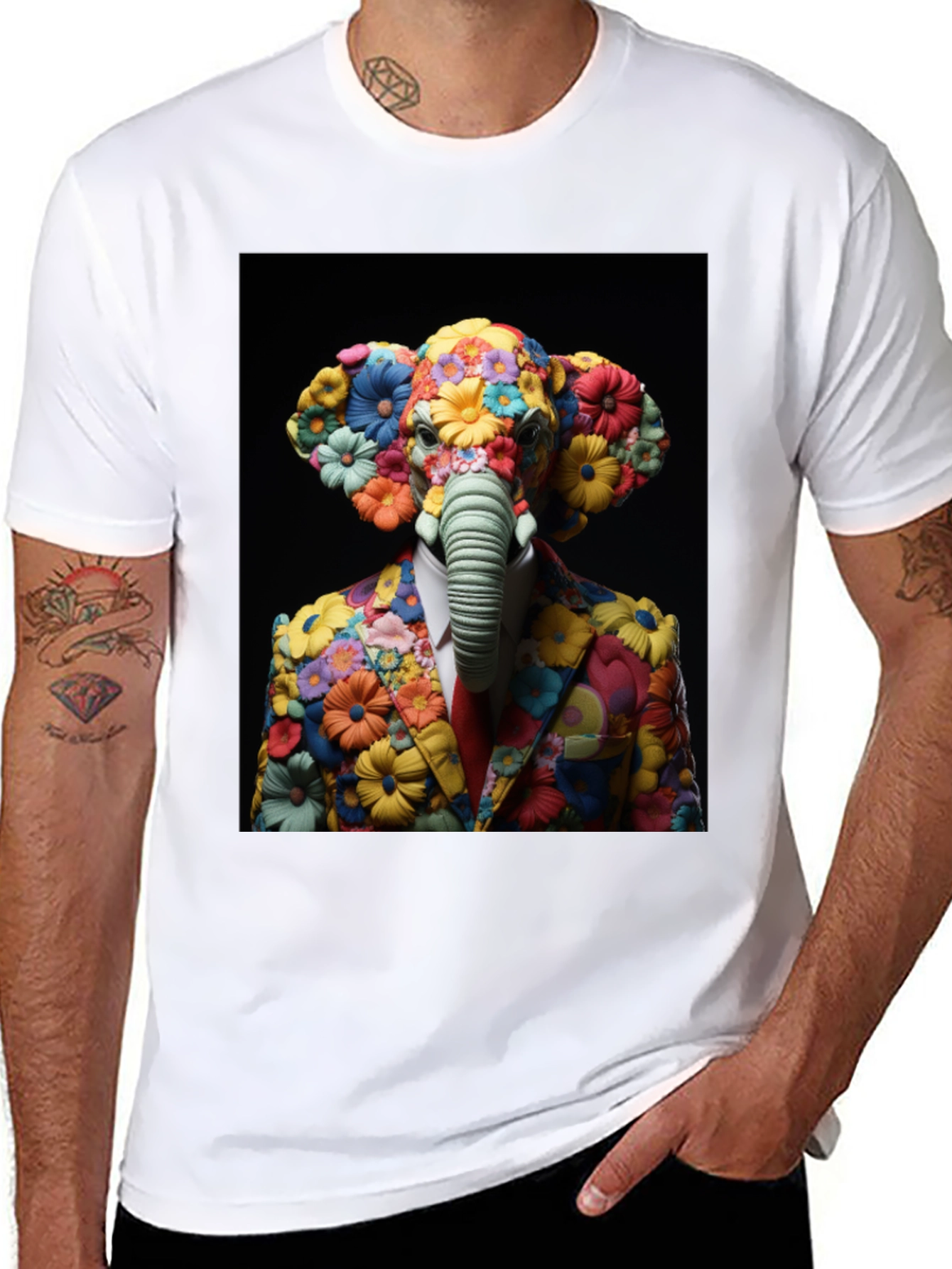 Floral Elephant Suit T-Shirt