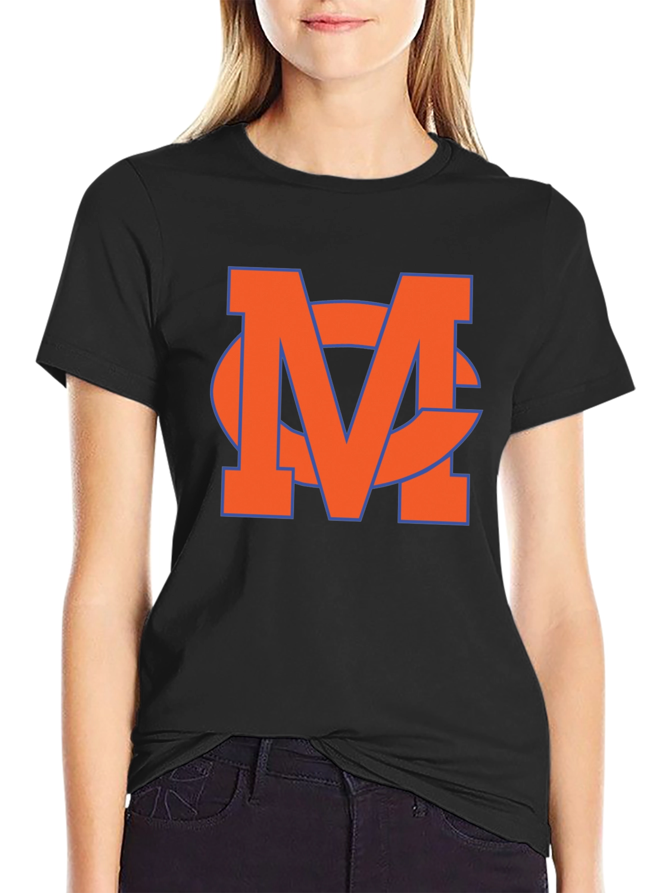 Orange MC Logo Black T-Shirt