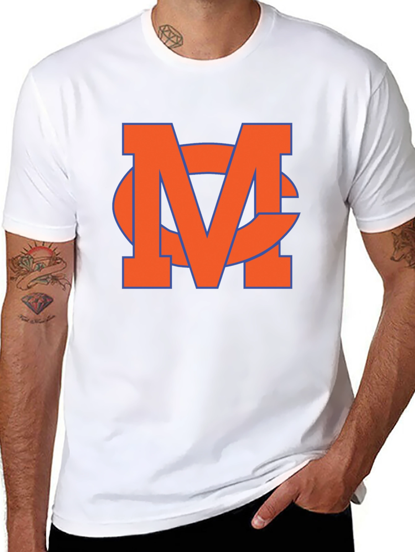 Orange MC Logo Black T-Shirt