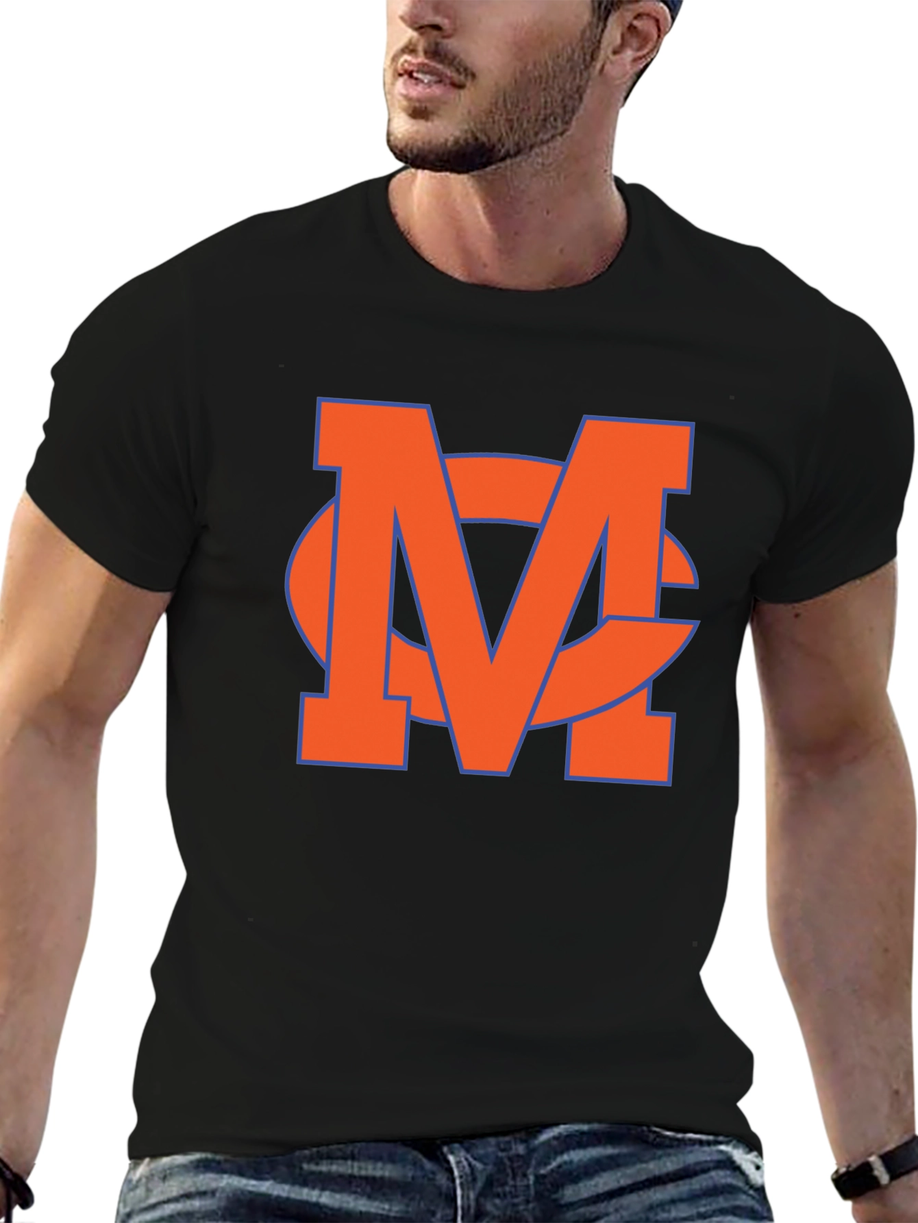 Orange MC Logo Black T-Shirt