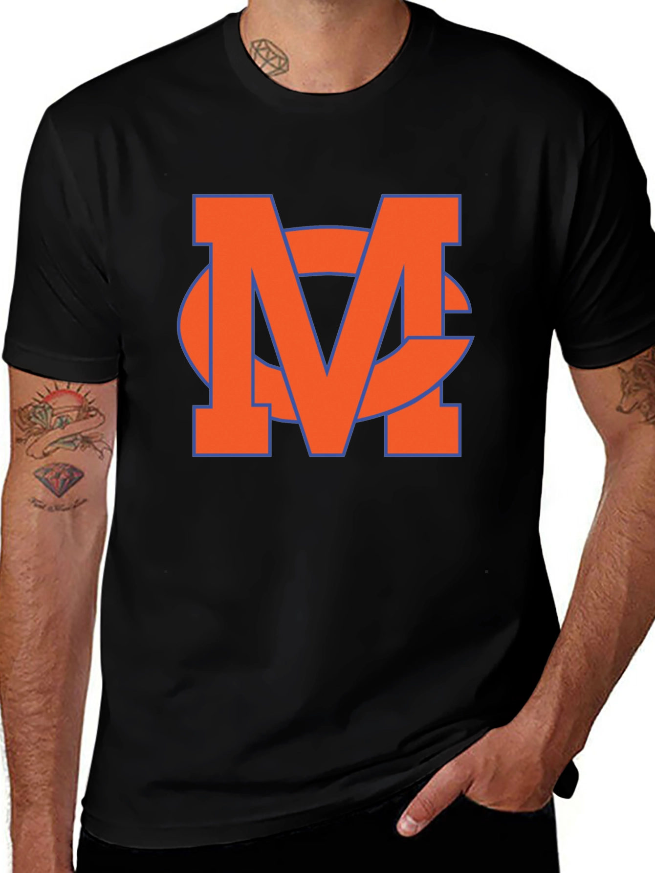 Orange MC Logo Black T-Shirt