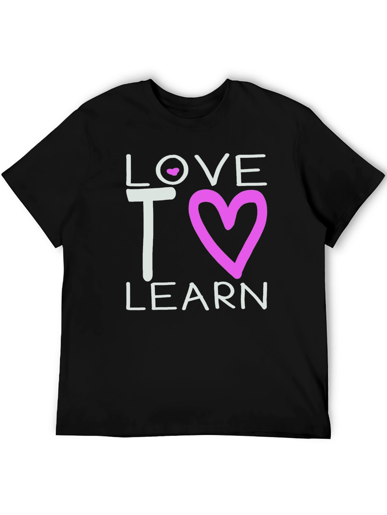 Love to Learn Graphic Tee - Black Cotton T-Shirt