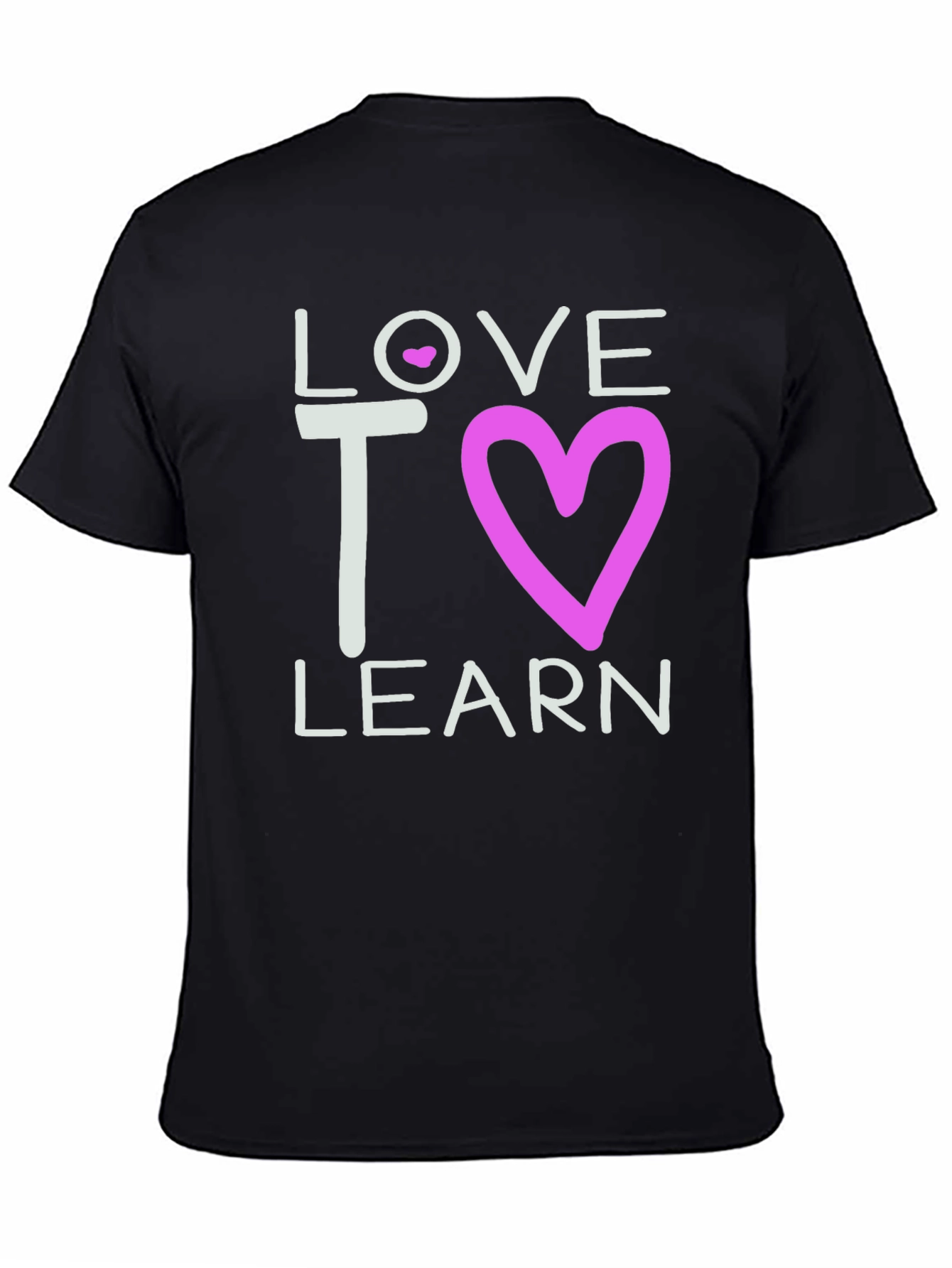 Love to Learn Graphic Tee - Black Cotton T-Shirt