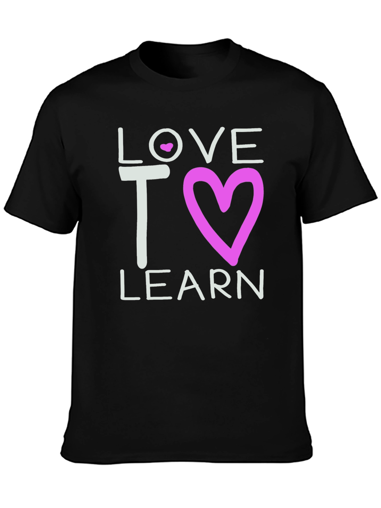 Love to Learn Graphic Tee - Black Cotton T-Shirt