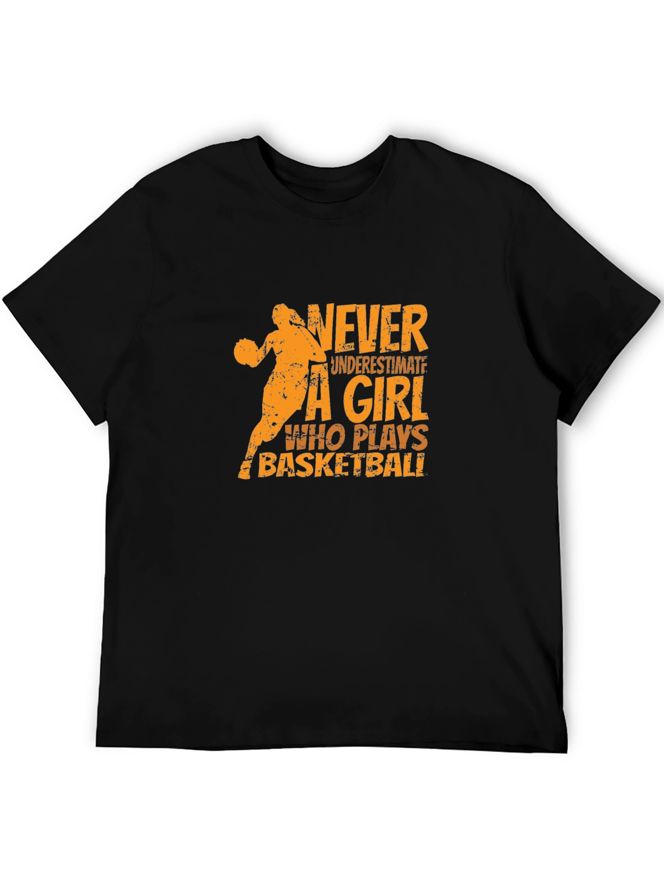 Basketball Girl Graphic T-Shirt - Black
