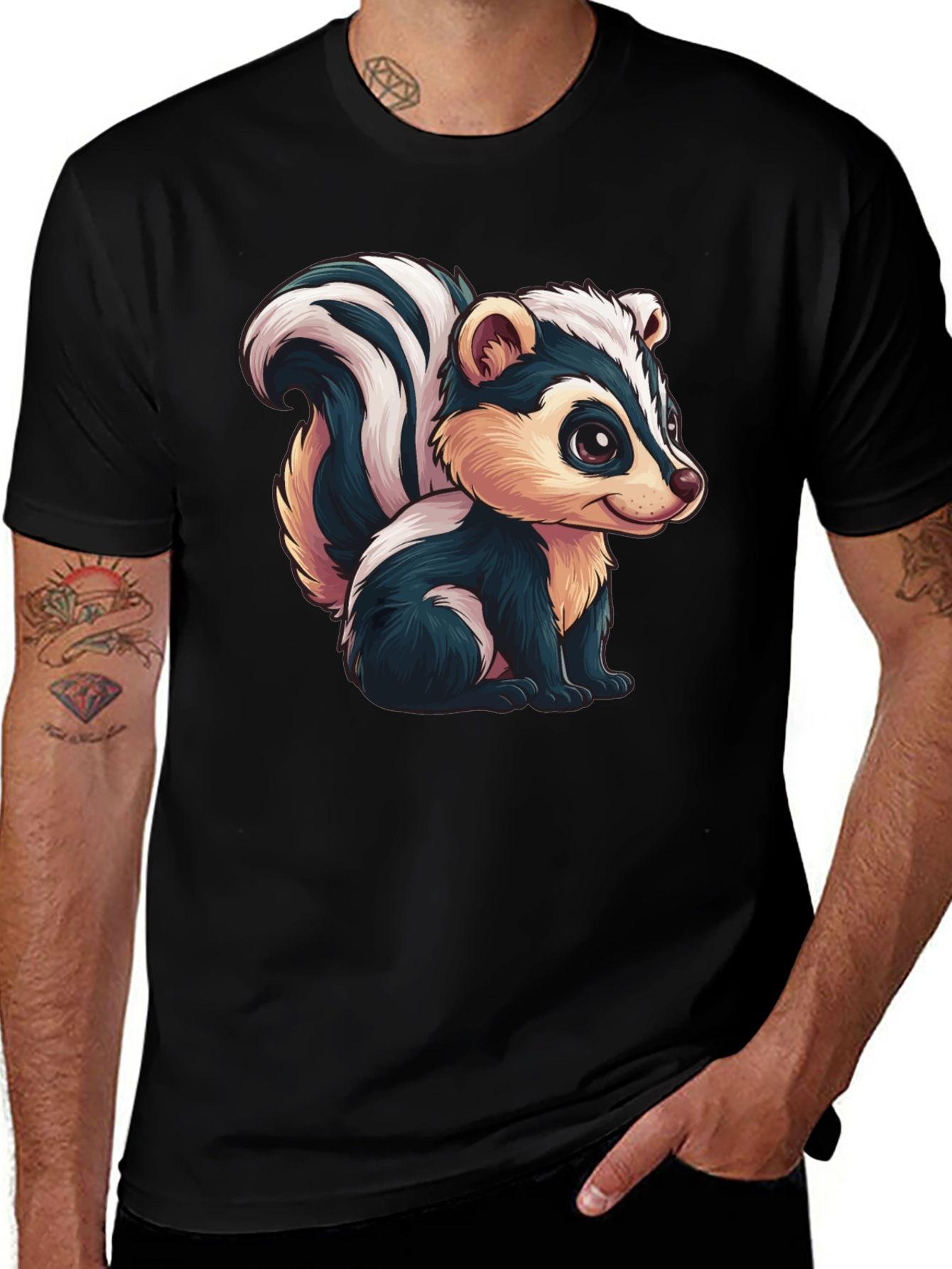 Skunk Cartoon Graphic Tee - Soft Cotton Blend