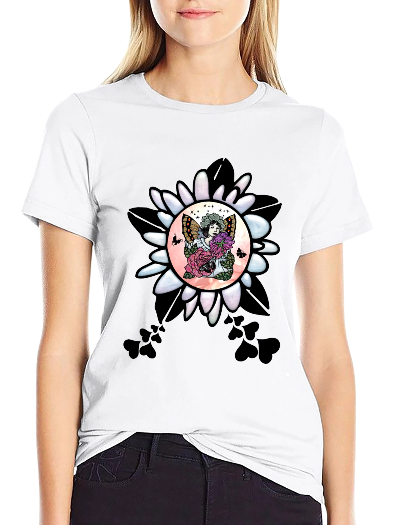 Floral Fairy Graphic T-Shirt - Unique Design