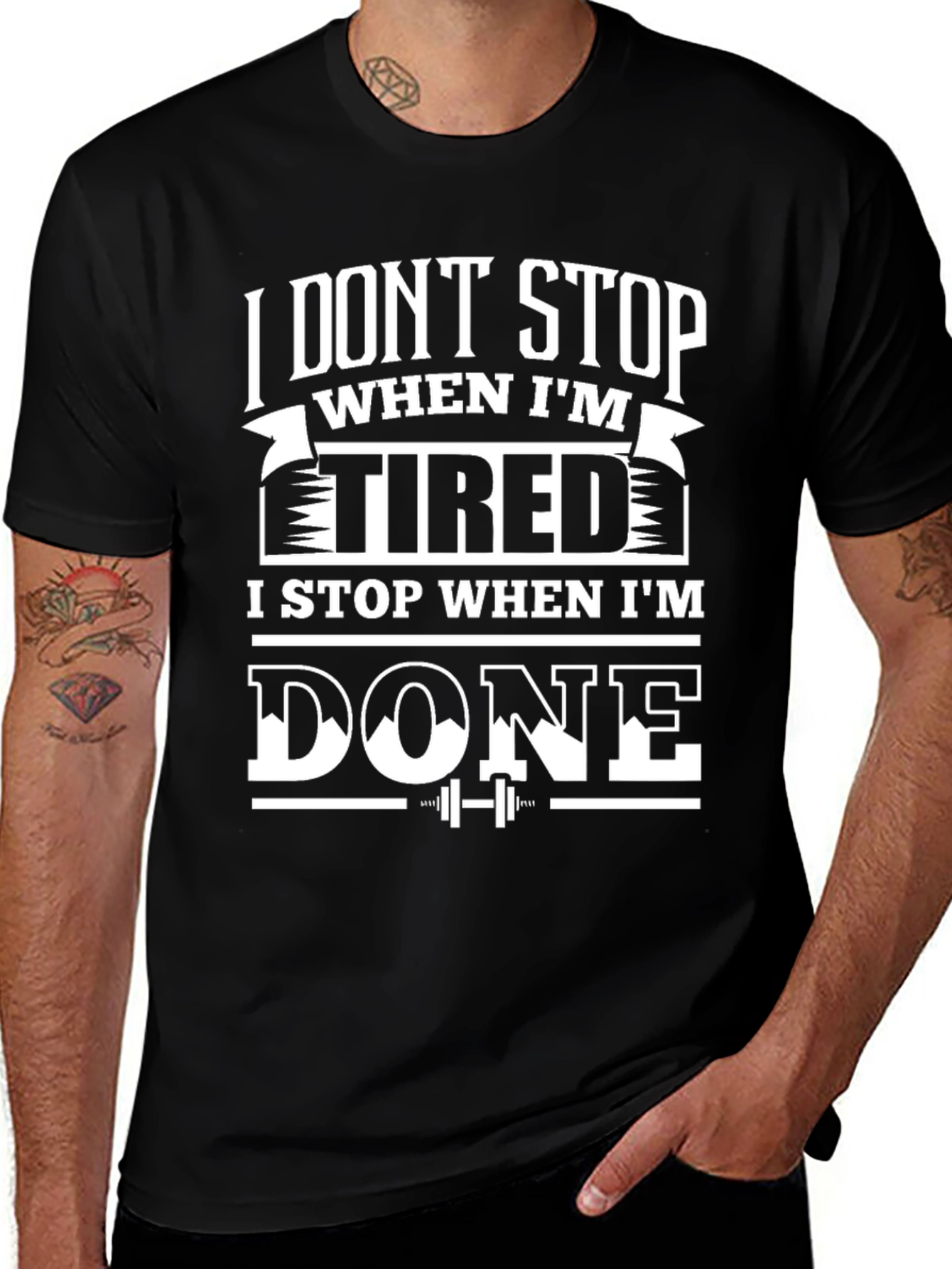 Fitness Motivation Graphic Tee - Never Stop