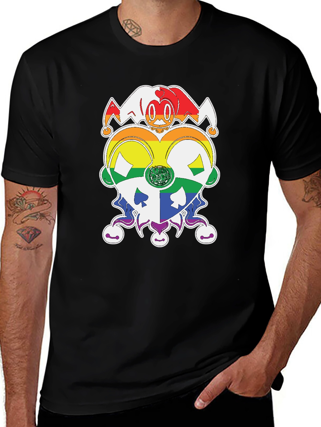 Rainbow Jester Pride Graphic T-Shirt