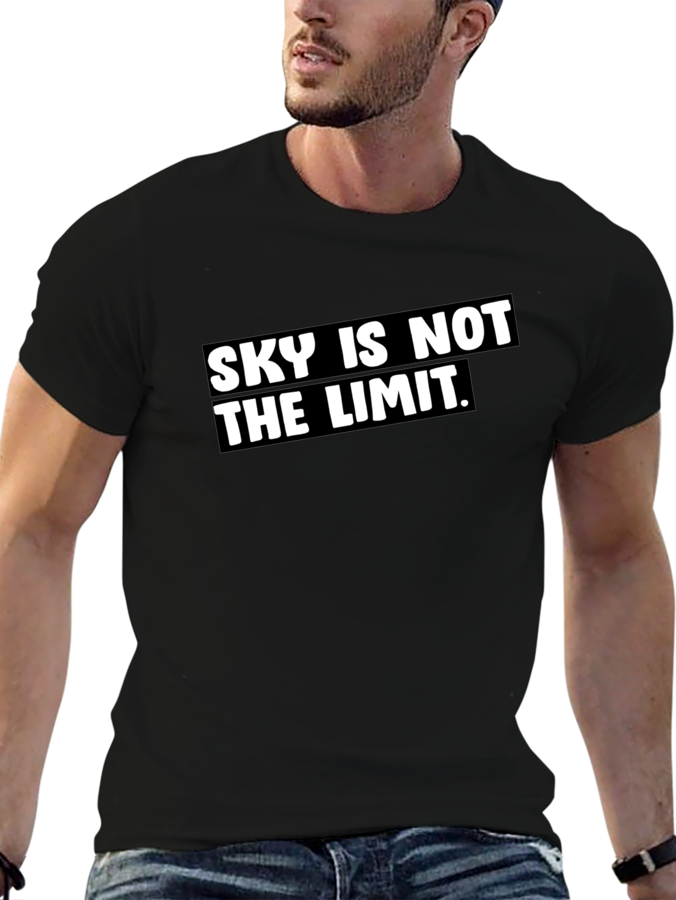 Sky Is Not The Limit Black Graphic Tee