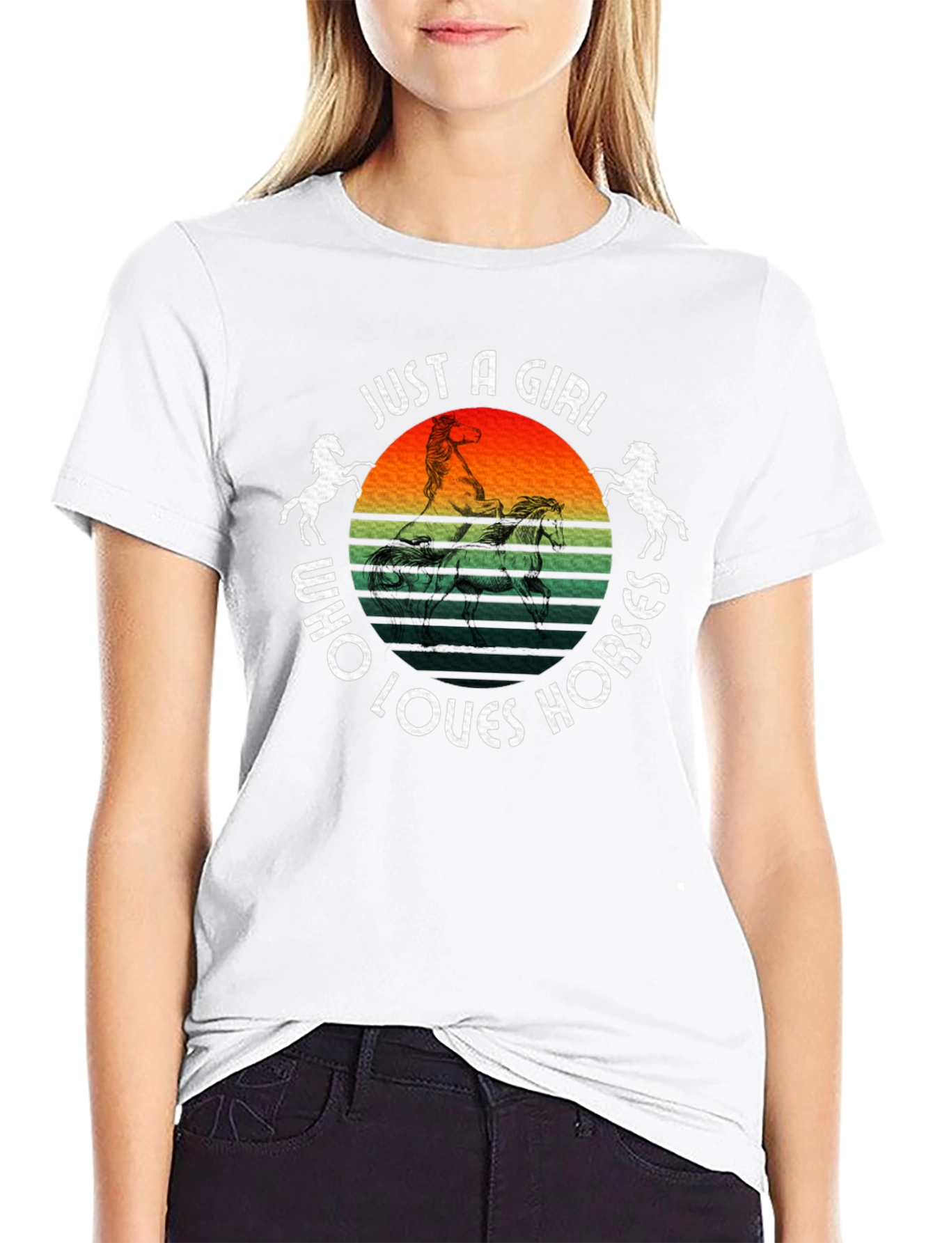 Just a Girl Who Loves Horses Graphic Tee