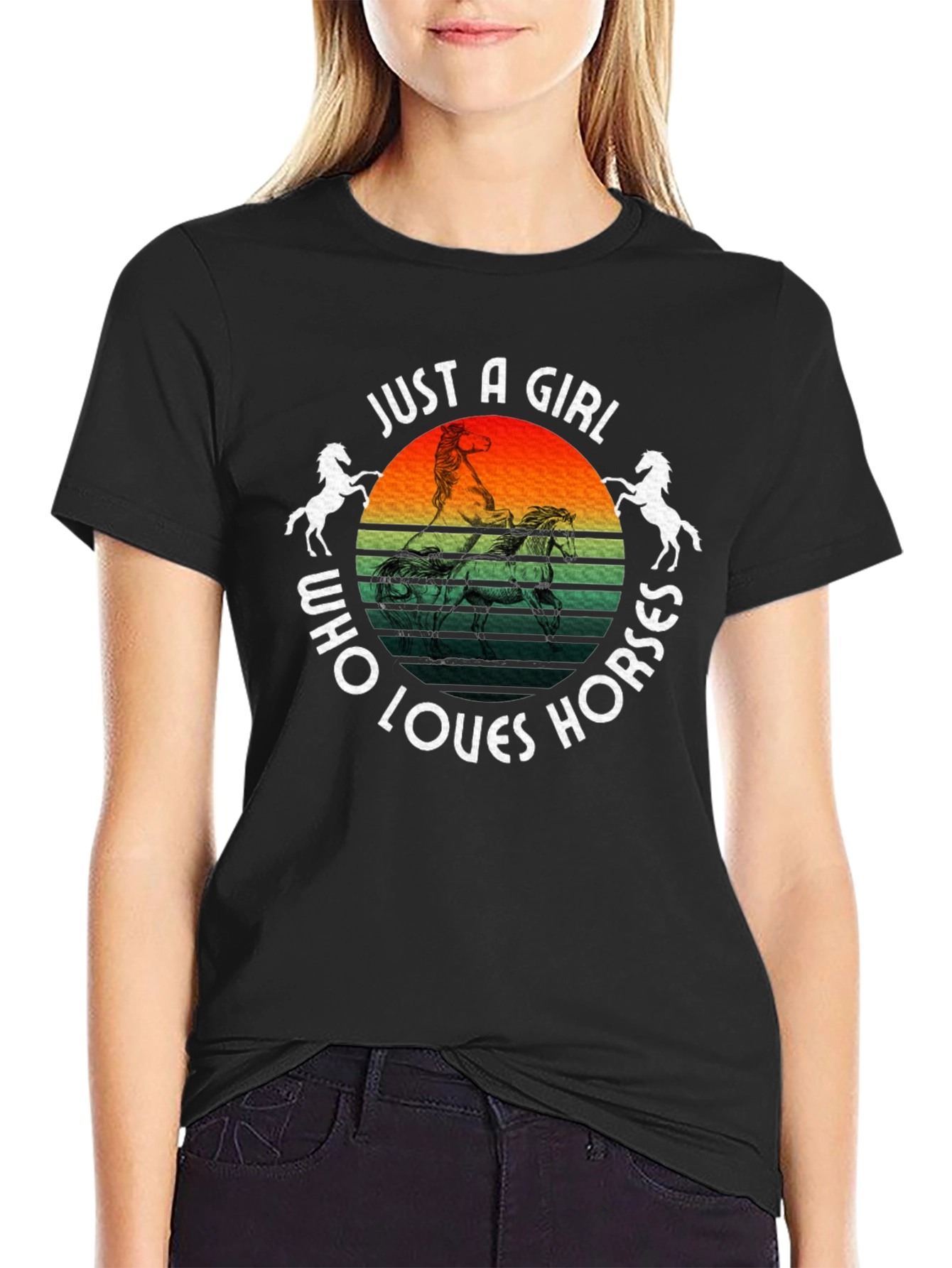 Just a Girl Who Loves Horses Graphic Tee