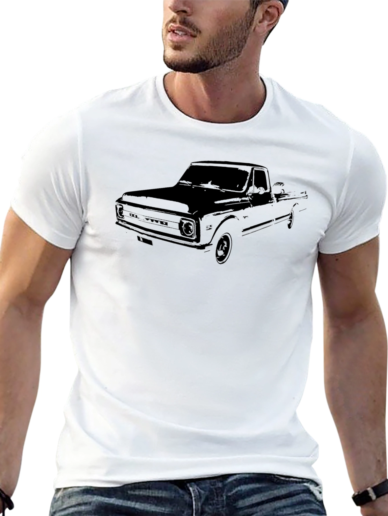Classic Truck Graphic Tee - Black Cotton