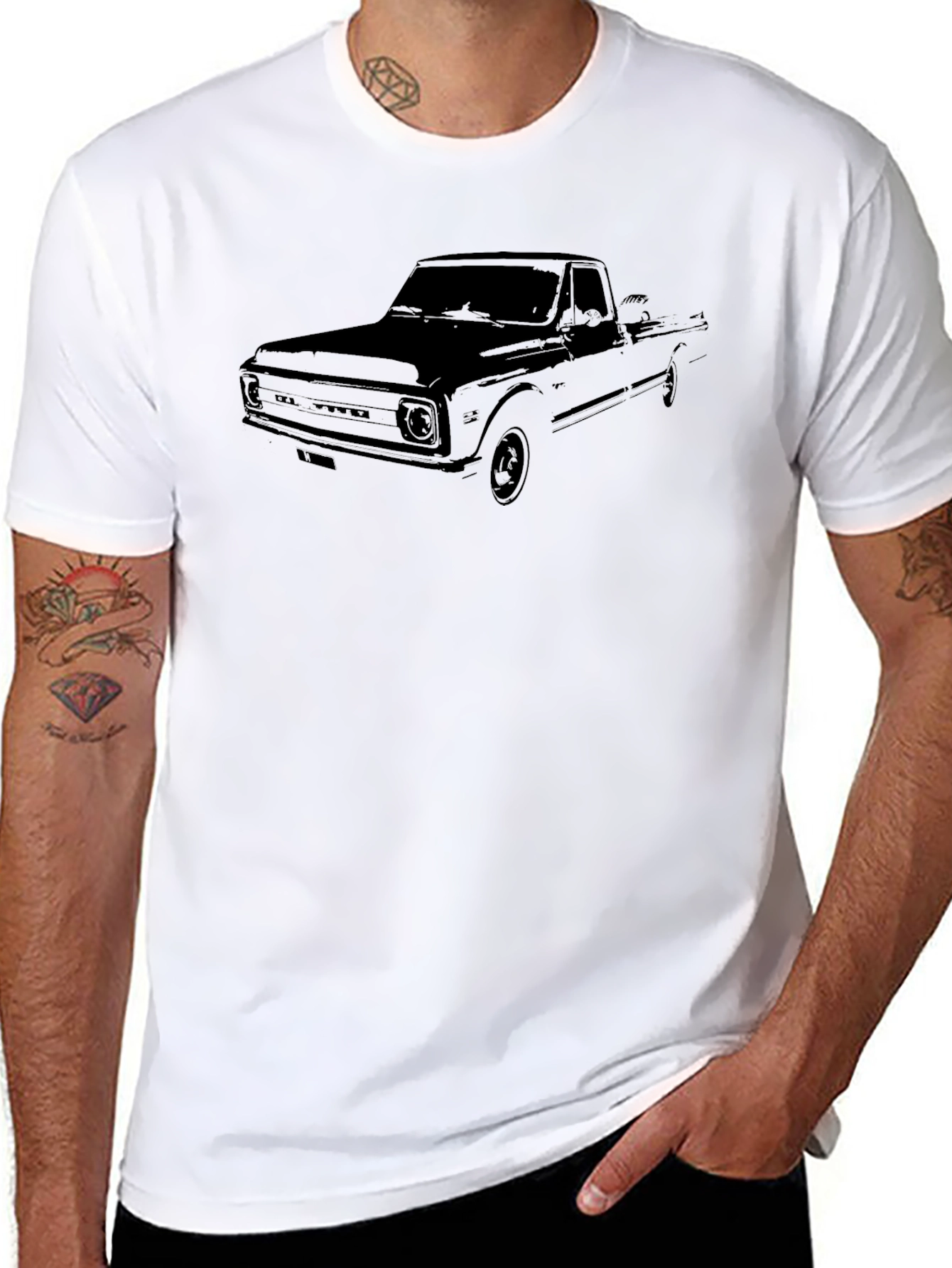 Classic Truck Graphic Tee - Black Cotton
