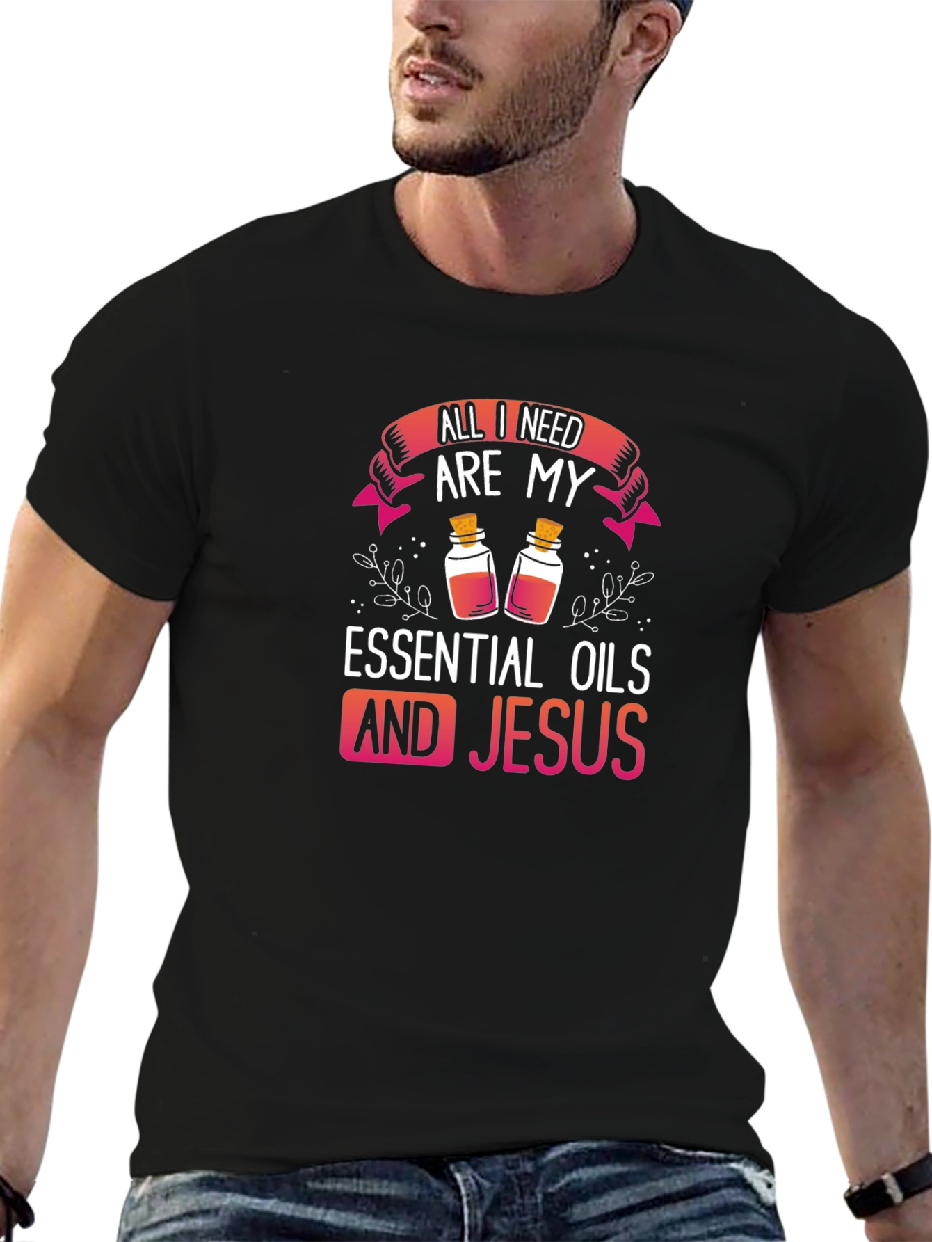 Essential Oils and Jesus Graphic T-Shirt