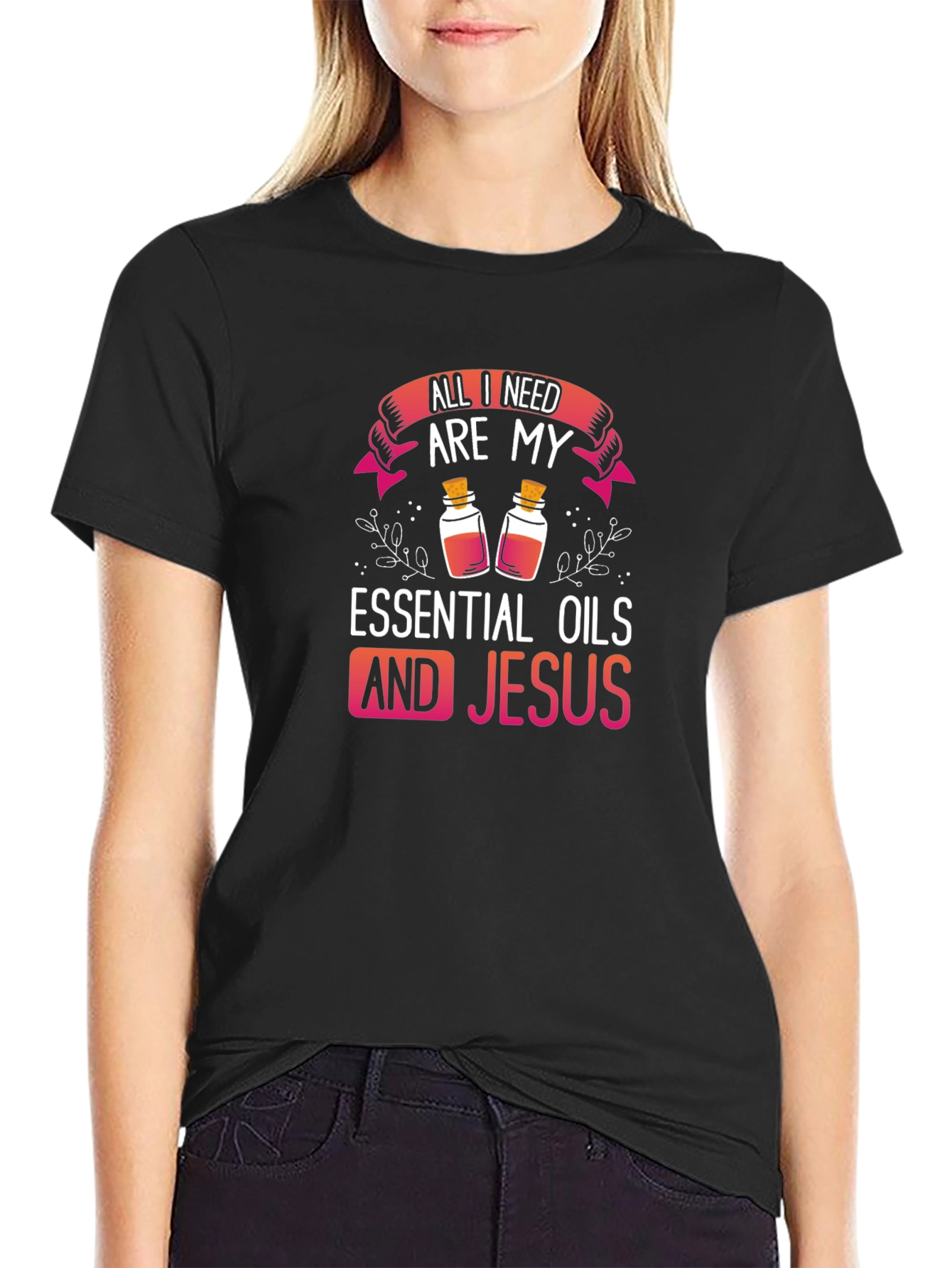 Essential Oils and Jesus Graphic T-Shirt