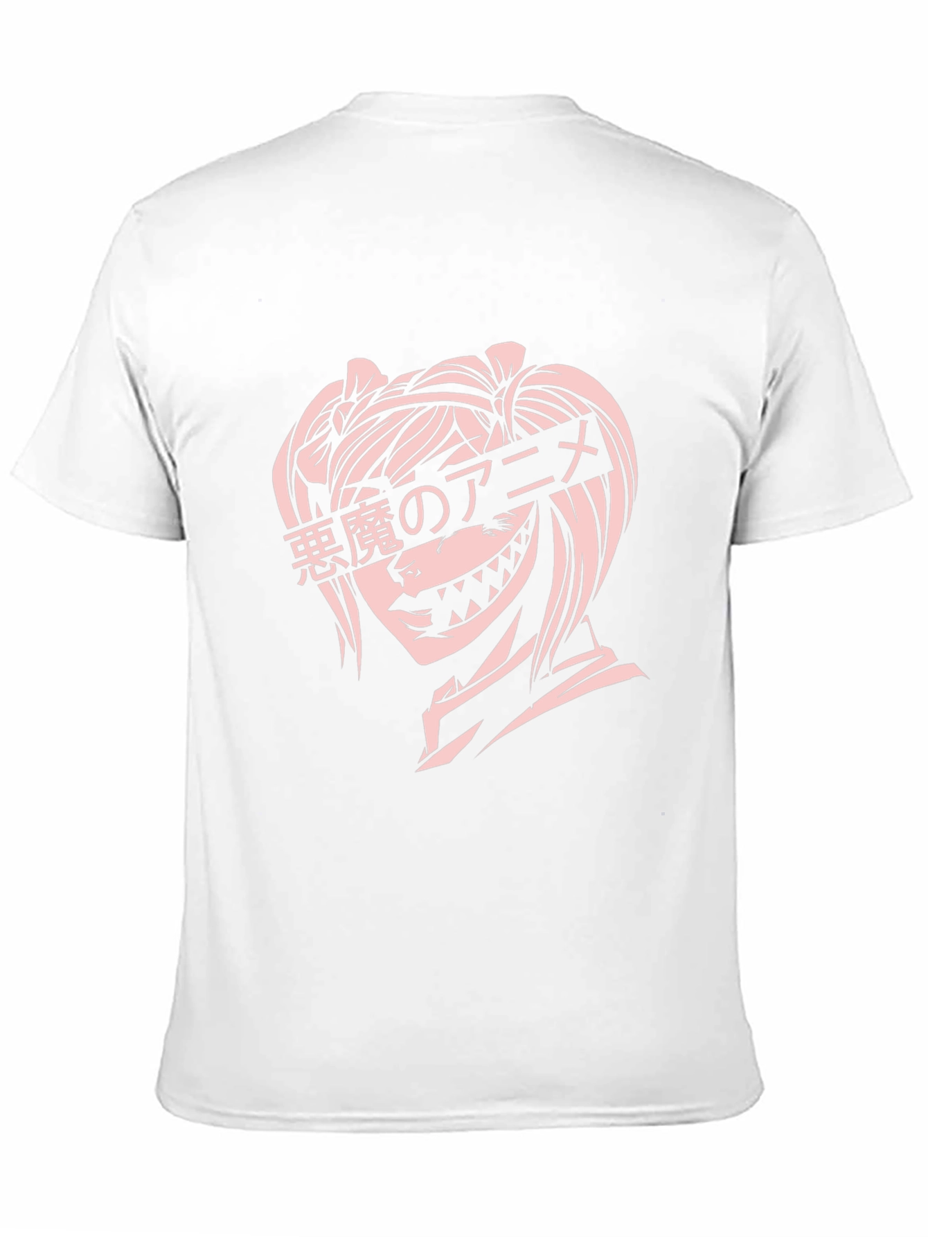 Anime Devil Girl Graphic T-Shirt - Black