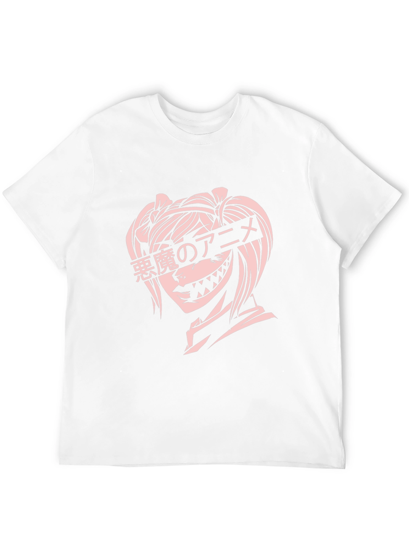 Anime Devil Girl Graphic T-Shirt - Black