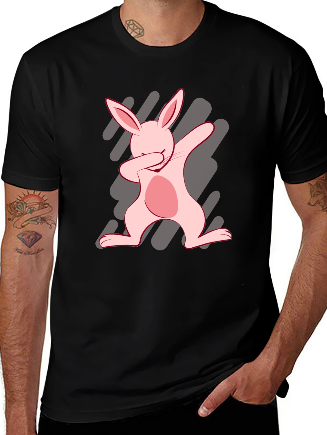 Dabbing Easter Bunny Graphic T-Shirt