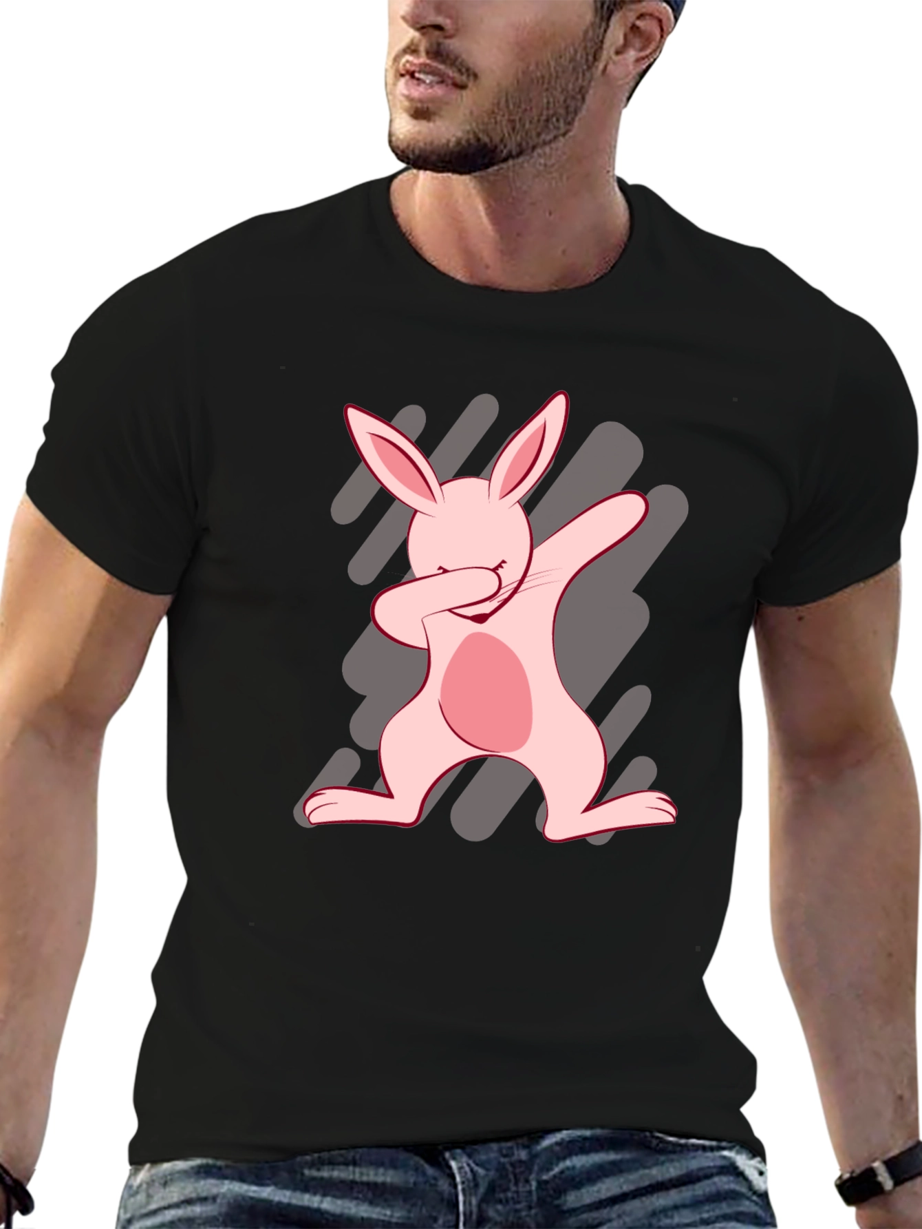 Dabbing Easter Bunny Graphic T-Shirt