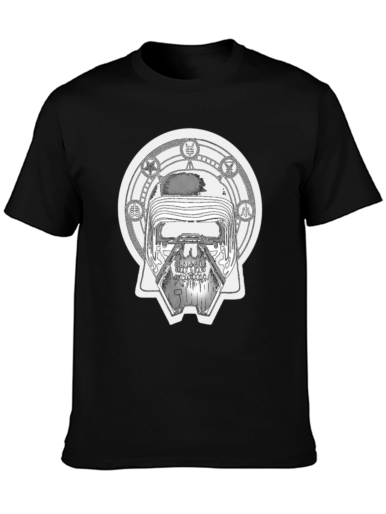 Kylo Ren Helmet Graphic Print Black T-Shirt