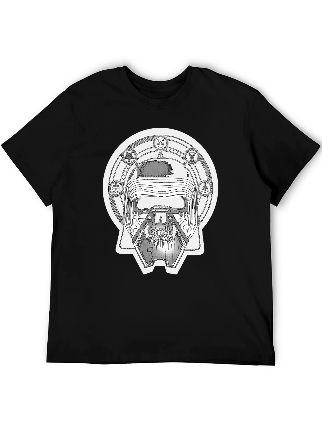 Kylo Ren Helmet Graphic Print Black T-Shirt