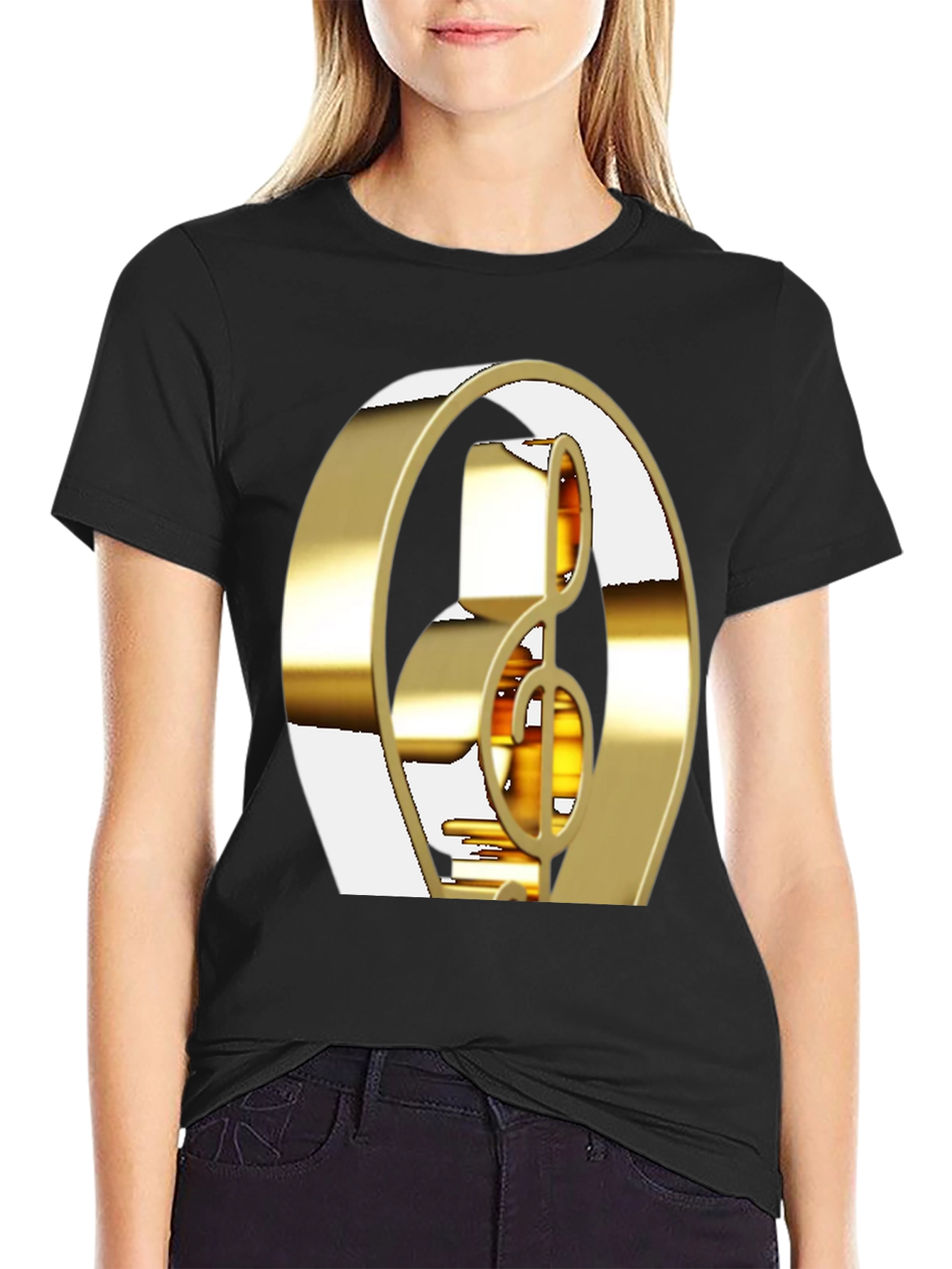 Golden Treble Clef Graphic Tee