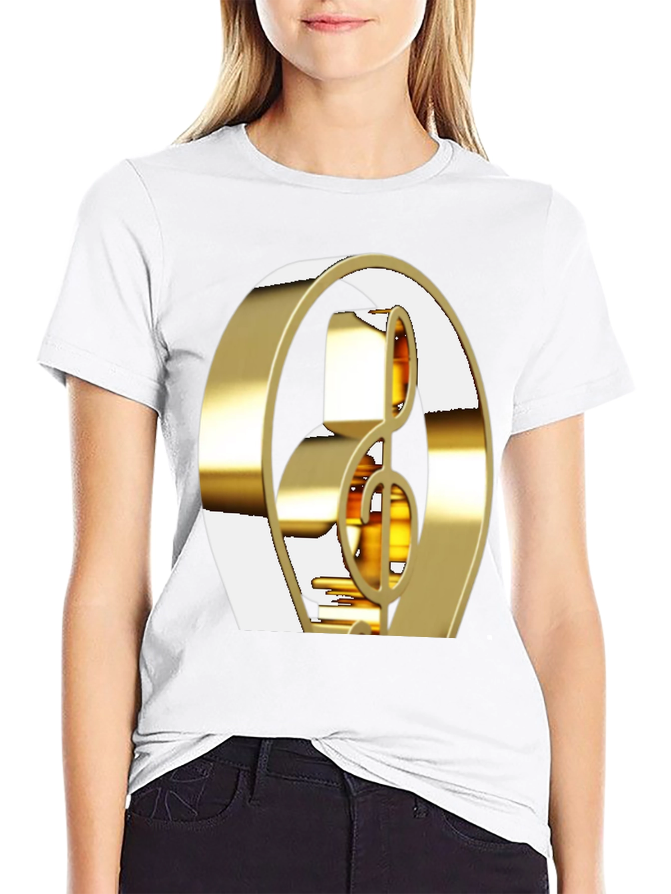 Golden Treble Clef Graphic Tee