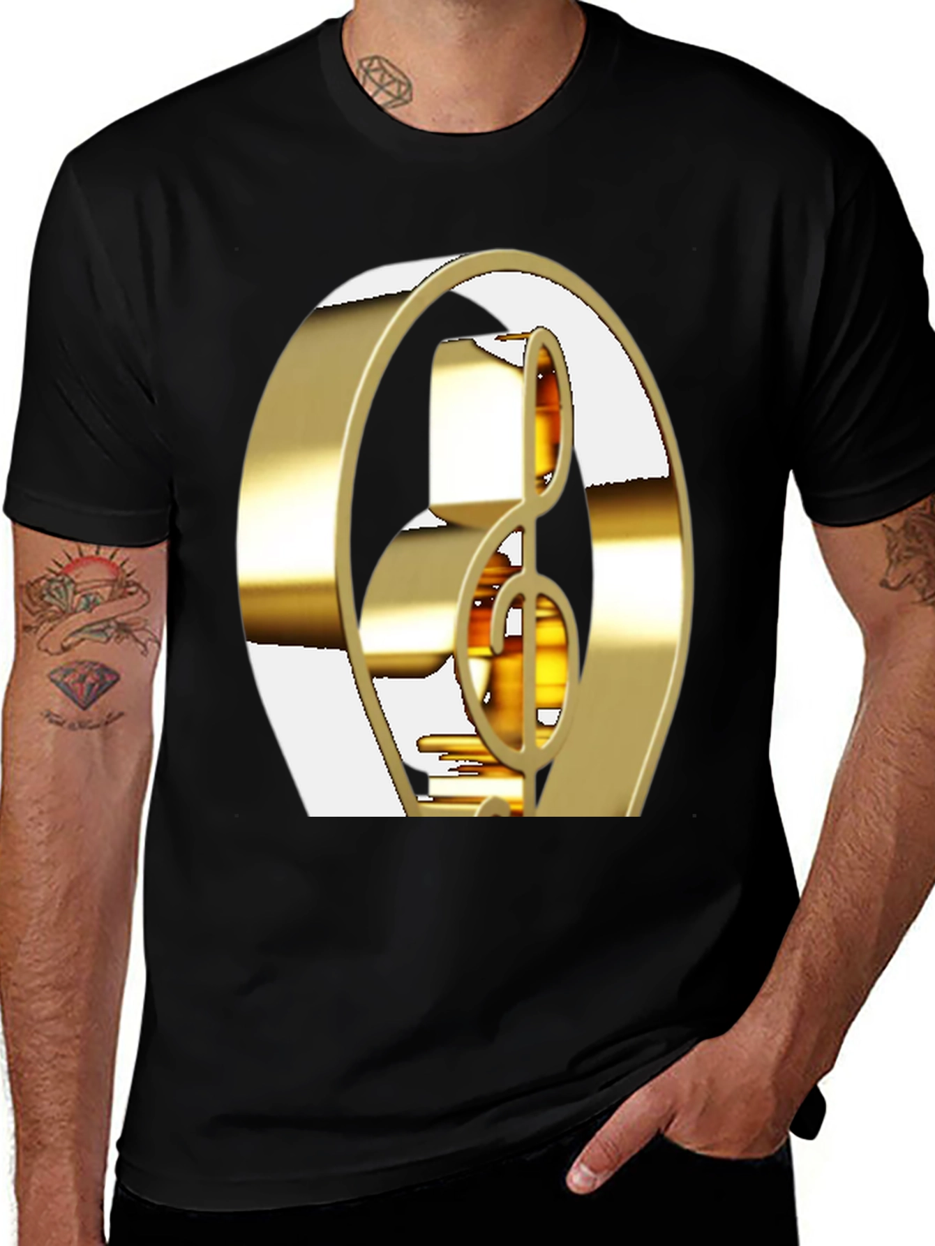 Golden Treble Clef Graphic Tee