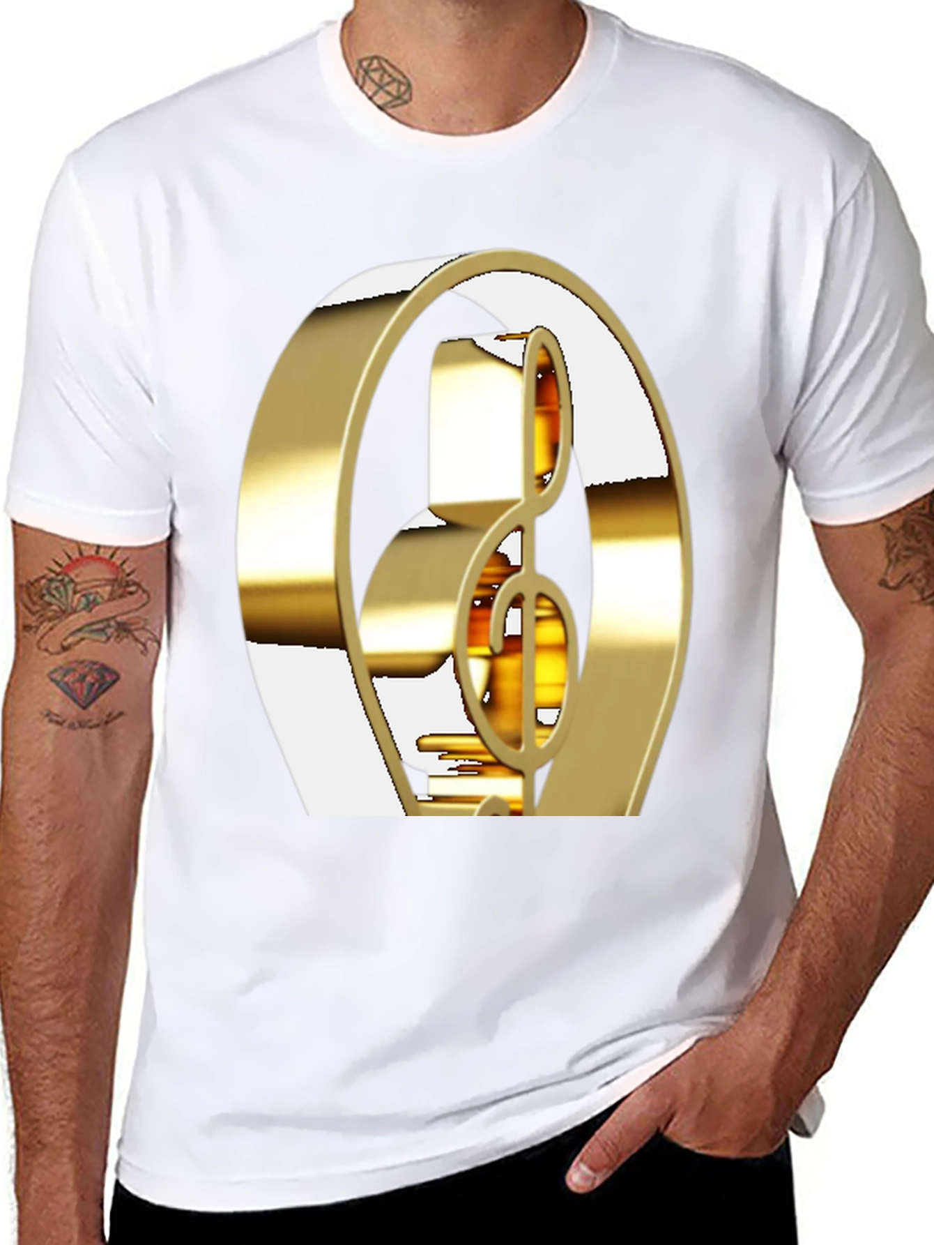 Golden Treble Clef Graphic Tee