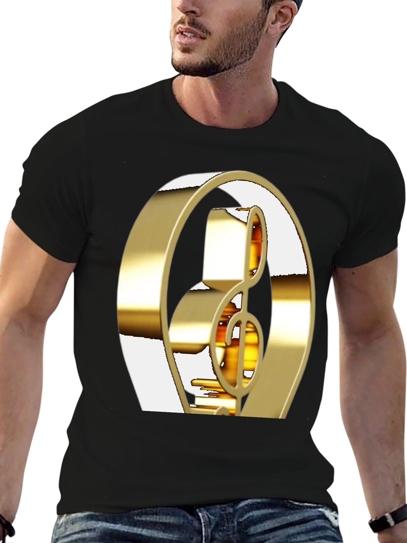 Golden Treble Clef Graphic Tee