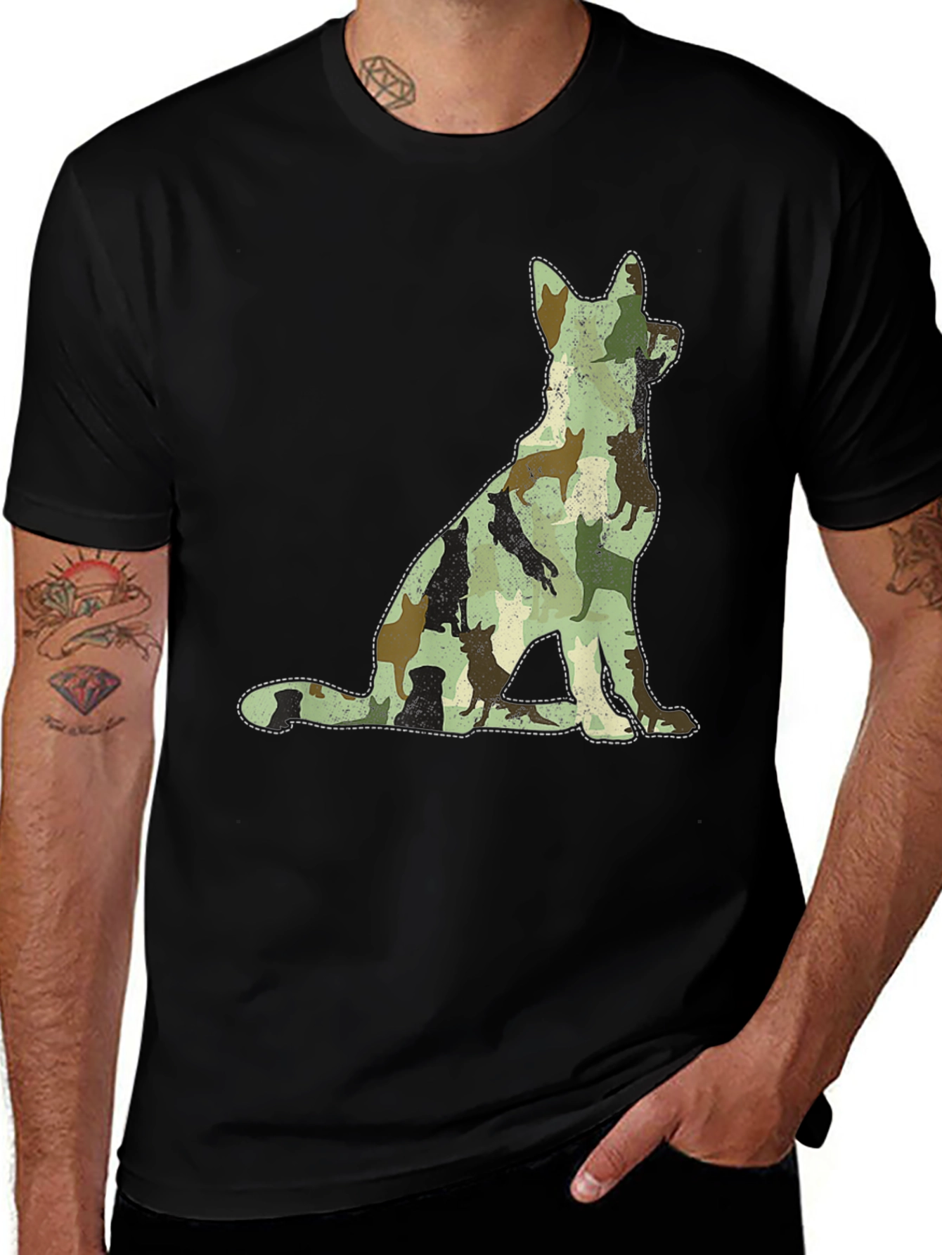 Camo Dog Silhouette T-Shirt