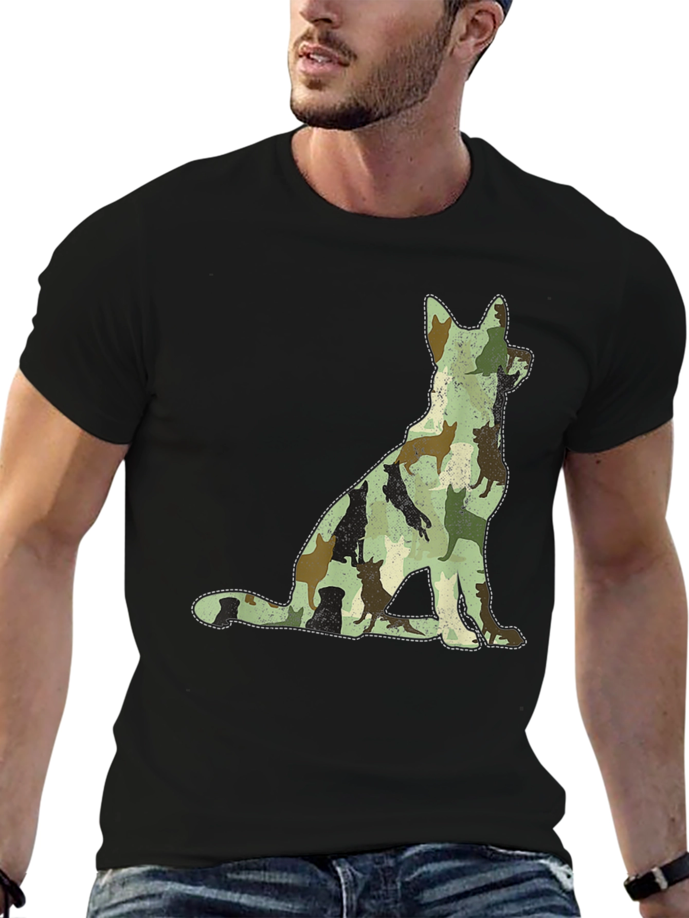 Camo Dog Silhouette T-Shirt