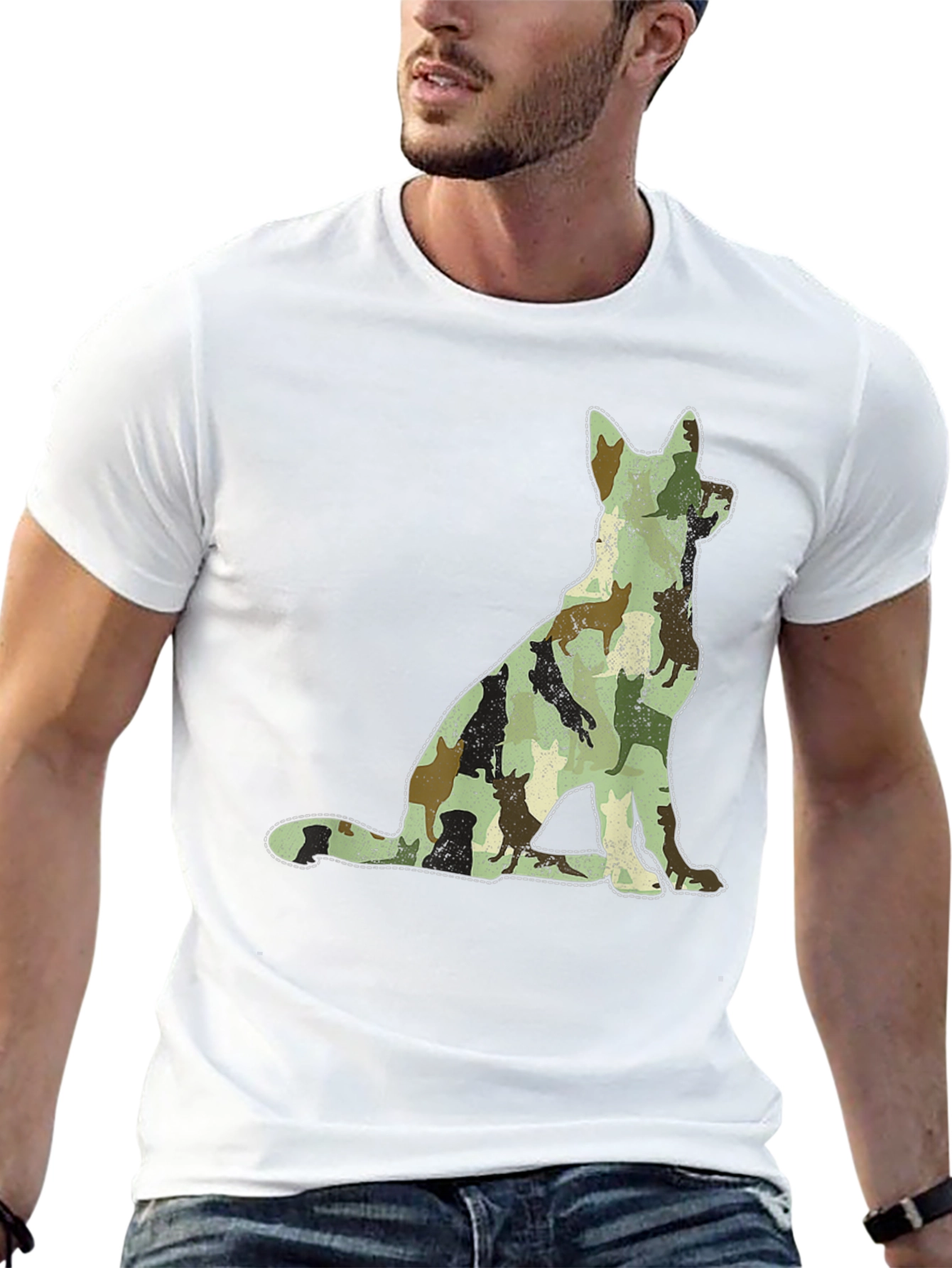 Camo Dog Silhouette T-Shirt